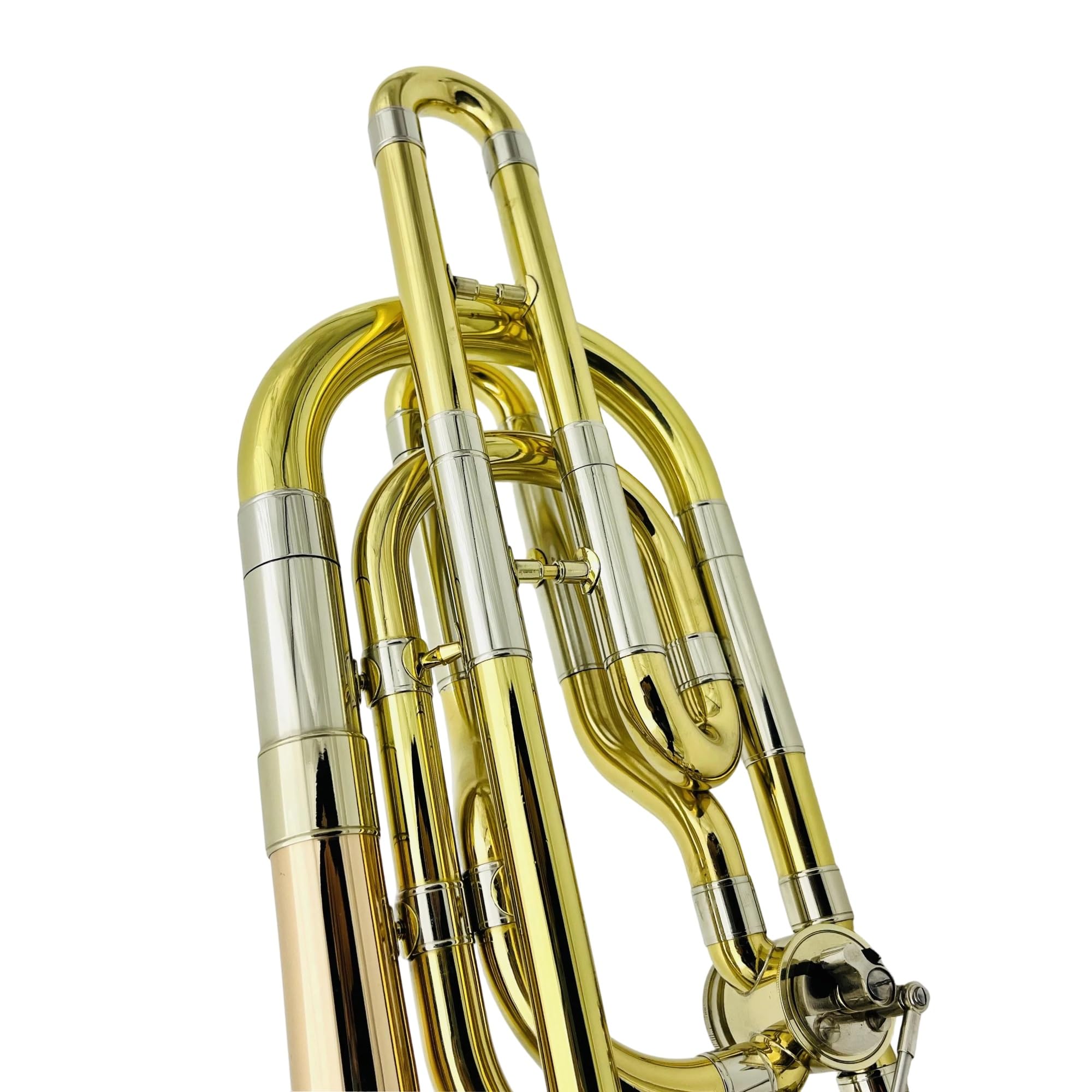 Lekki puzon Puzon basowy mosiężny dwukolorowy podwójny tłok profesjonalny instrument muzyczny z futerałem