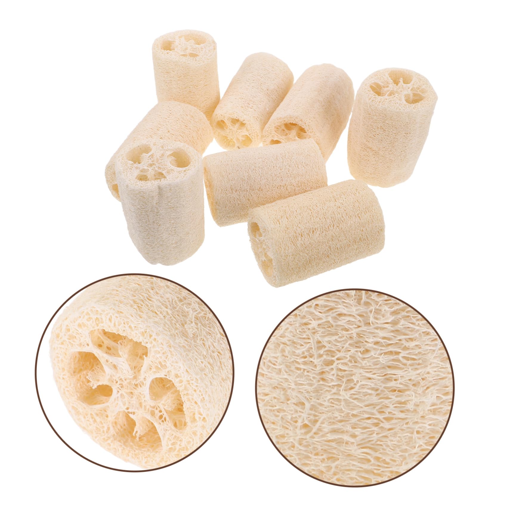 8 Piezas Esponjas Naturales de Loofah para Exfoliación Corporal y Limpieza de Cocina Esponja Orgánica Multiusos para Ducha y Fregado de Utensilios