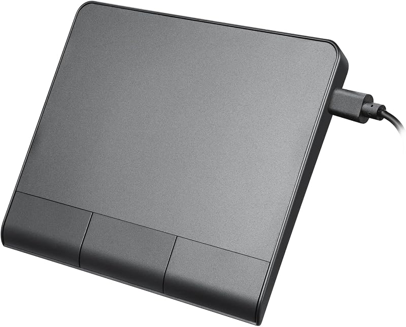 Perixx PERIPAD-506 Wired USB Touchpad – Slim Detachable Design for Desktop & Laptop – 5.31x4.57x0.55 Inches – Black