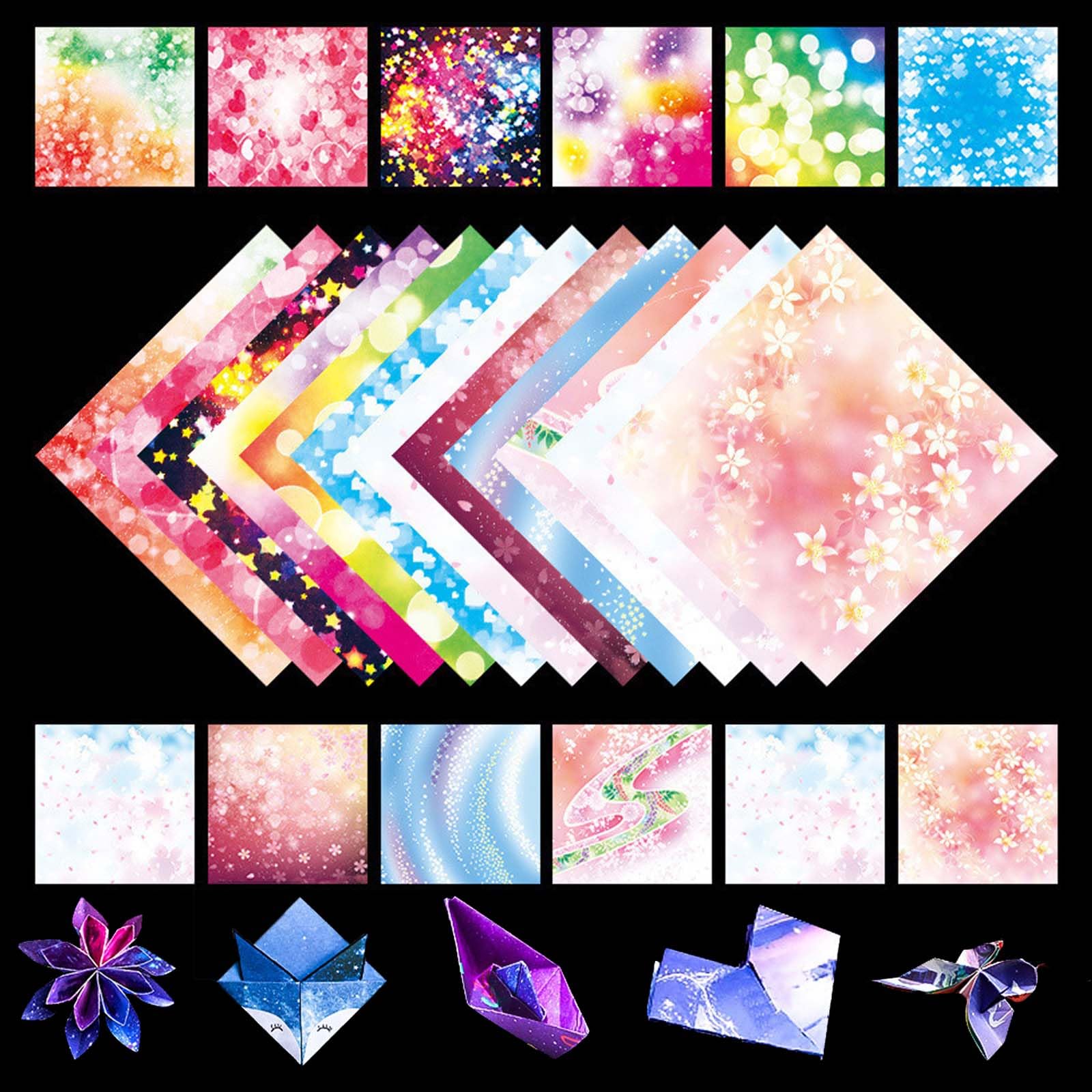 Origami Paper, 50 Sheets, 15cm, Flower Design