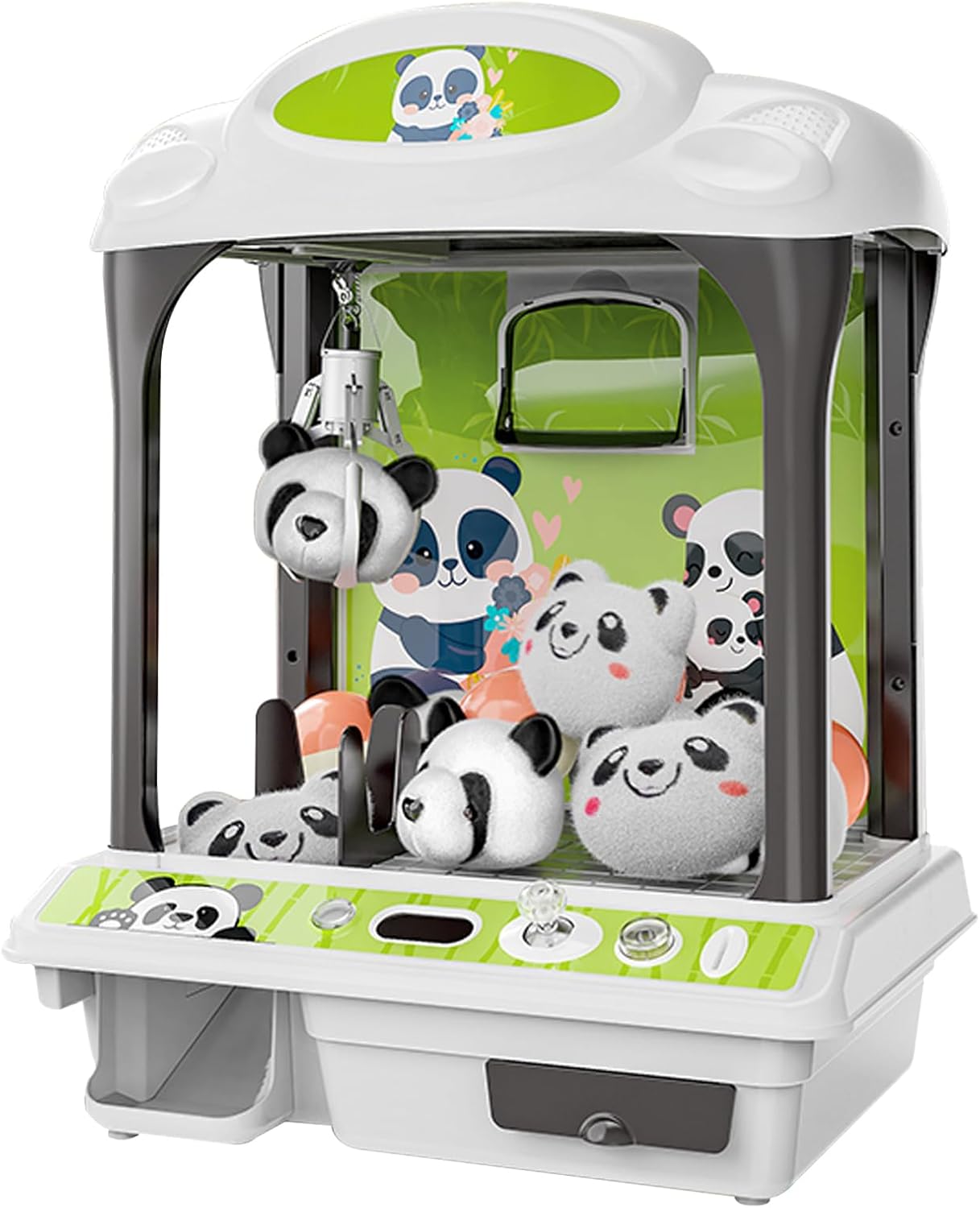 Crane Game, 3 Claw Crane Game, Panda Cute Design, USB/Battery Operated, 2 Power Supply, Tabletop, Aluminum Alloy Grip, Strong Grip, For Kids, Adults, Parents, Children, Educational Toy, Birthday, Gift