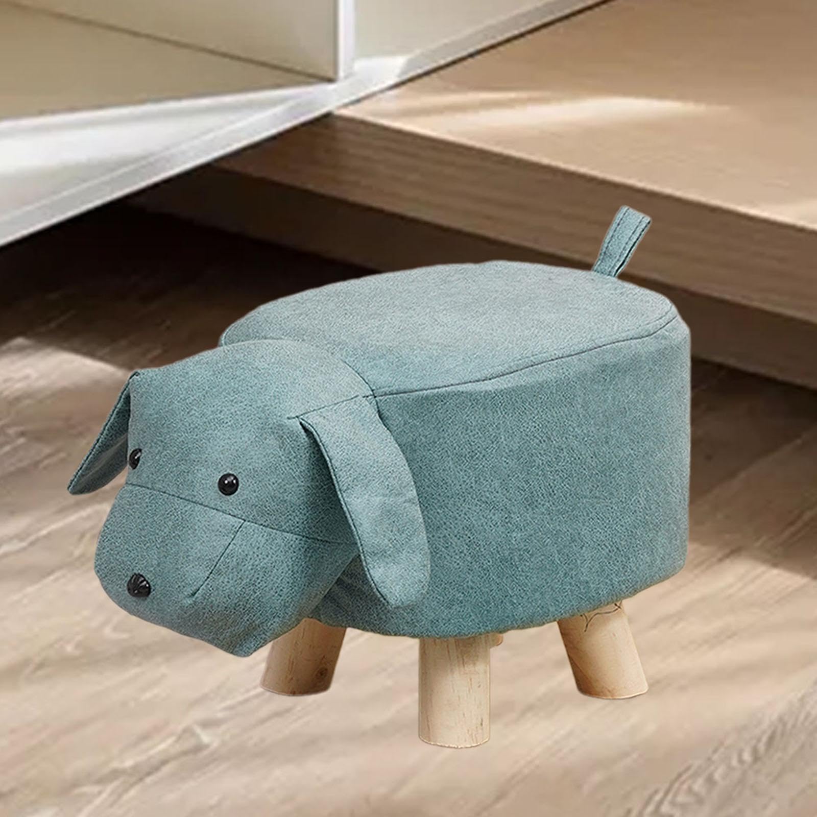Baoblaze Kinder-Fußhocker, Kinderstuhl, Rutschfester, dekorativer Hocker, süßer Fußhocker, Fußstütze für Eingangsbereich, Spielzimmer, Schlafzimmer, Blauer Hund