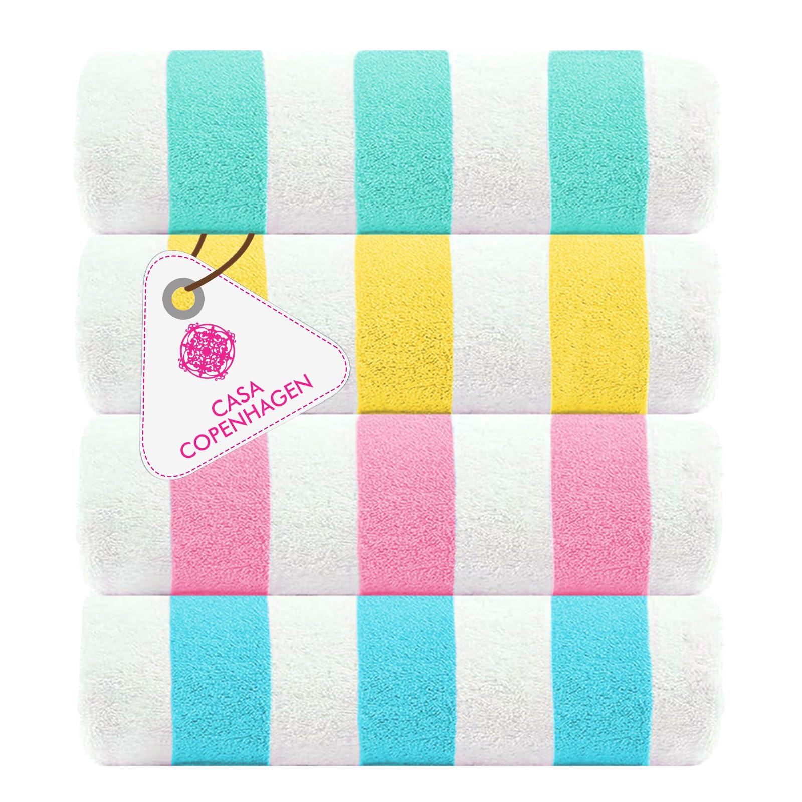 Casa Copenhagen Cabana Handtuch-Set 4-teilig 100% Baumwolle 75x150 cm Extra große Pool- & Badetücher