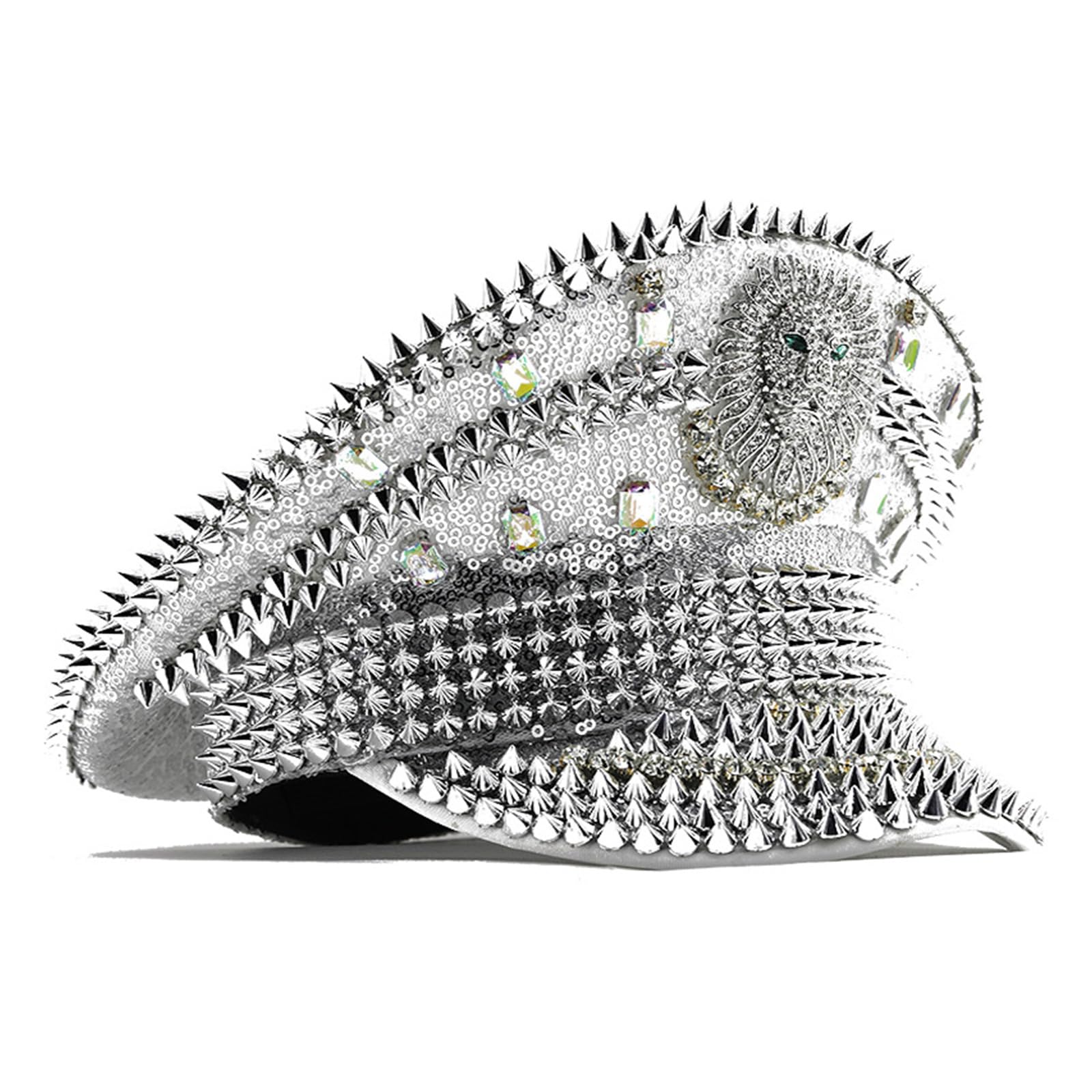 Elegante leone impreziosito con paillettes cappello traspirante strass cappello regolabile per giovani alla moda
