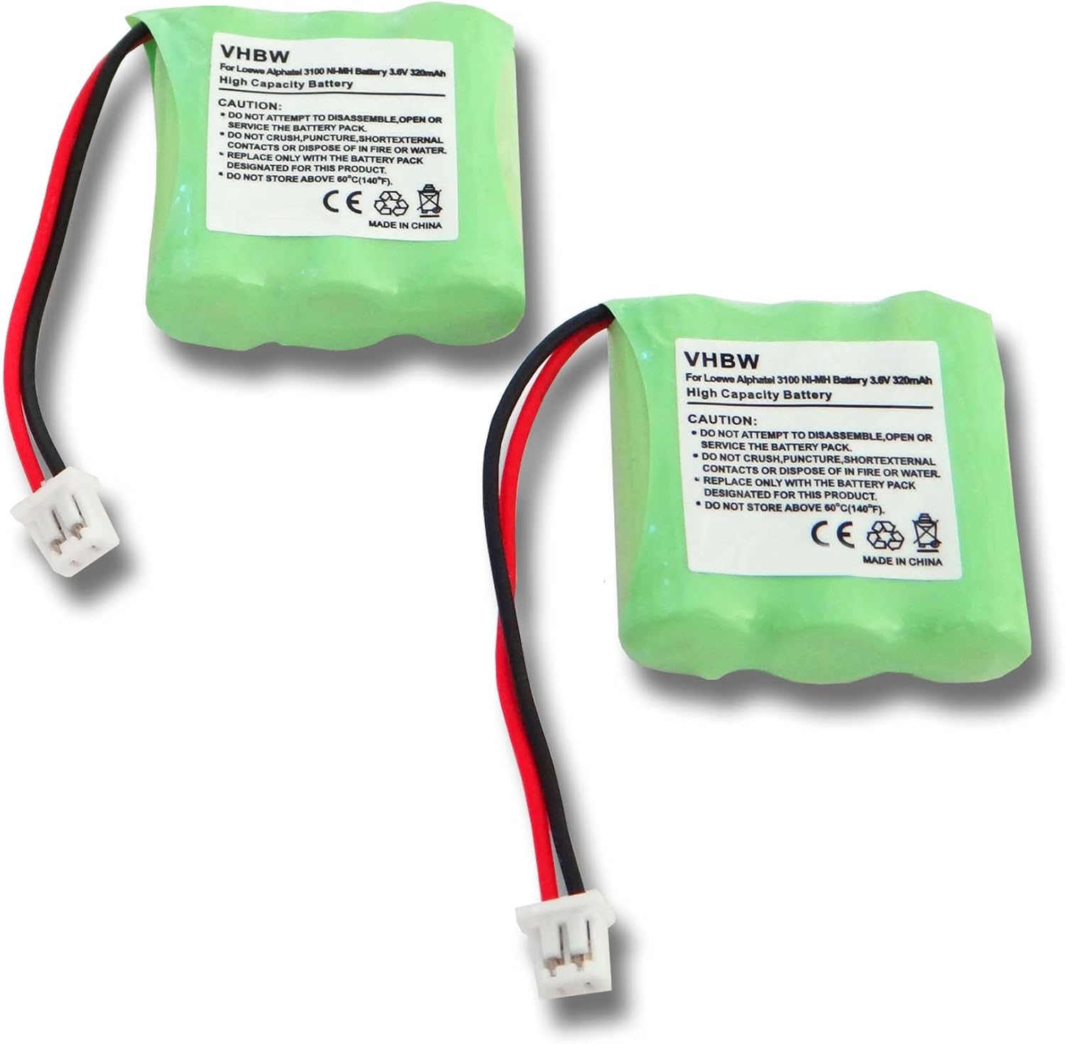vhbw 2X baterías NiMH de 320mAh (3.6V) para teléfono inalámbrico Sagem D10T, D15T y LT2130.