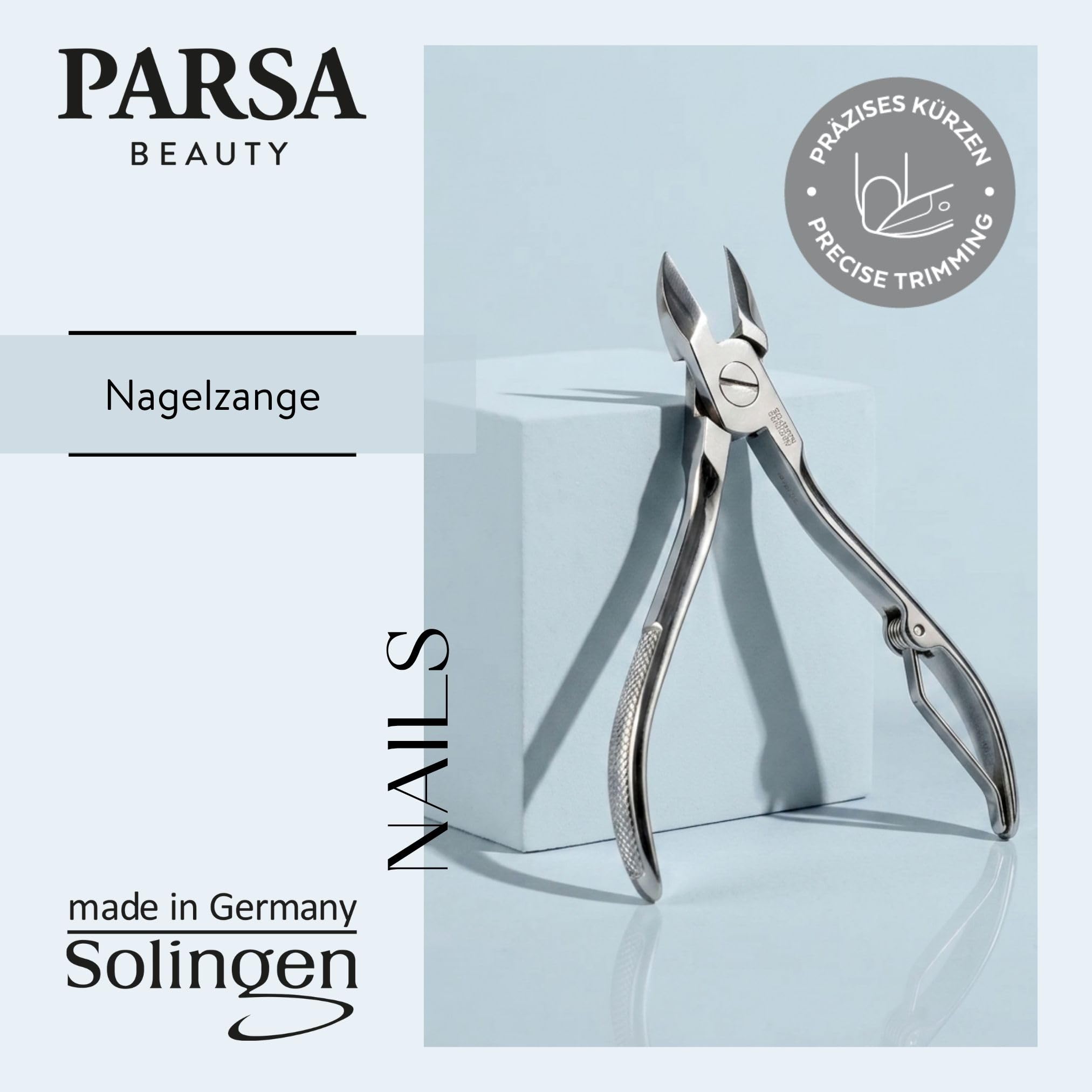 PARSA Beauty Tronchesina professionale per accorciare le unghie di mani e piedi senza sforzo, veloce e preciso, Made in Solingen Germany