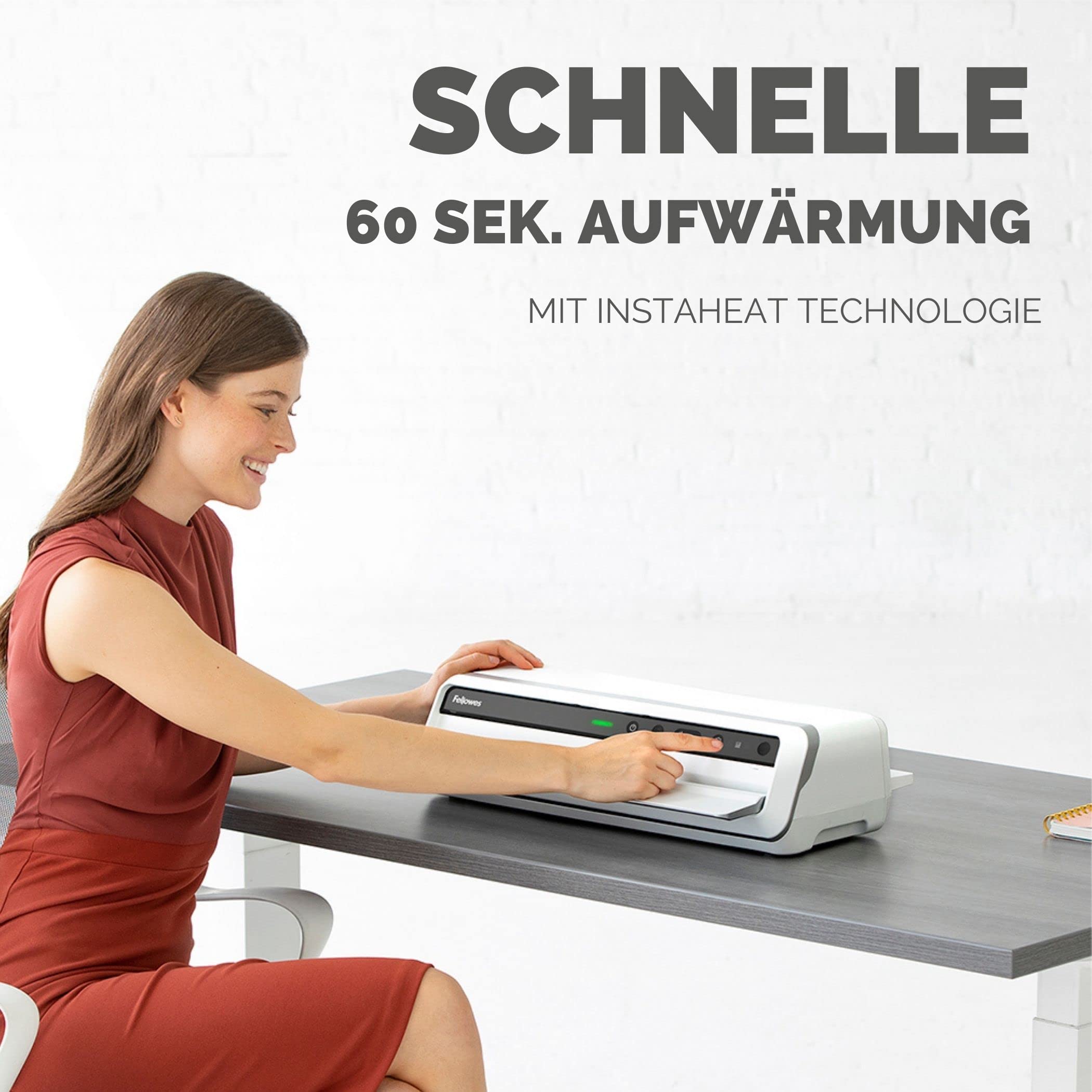 Fellowes Laminiergerät Venus A3 - vollautomatischer Highspeed Laminator - nur 30-60 Sek. Aufwärmzeit - für Heißlaminierfolien bis 250mic - Anti-Stau-Funktion - inkl. Starterset für 10 Laminationen
