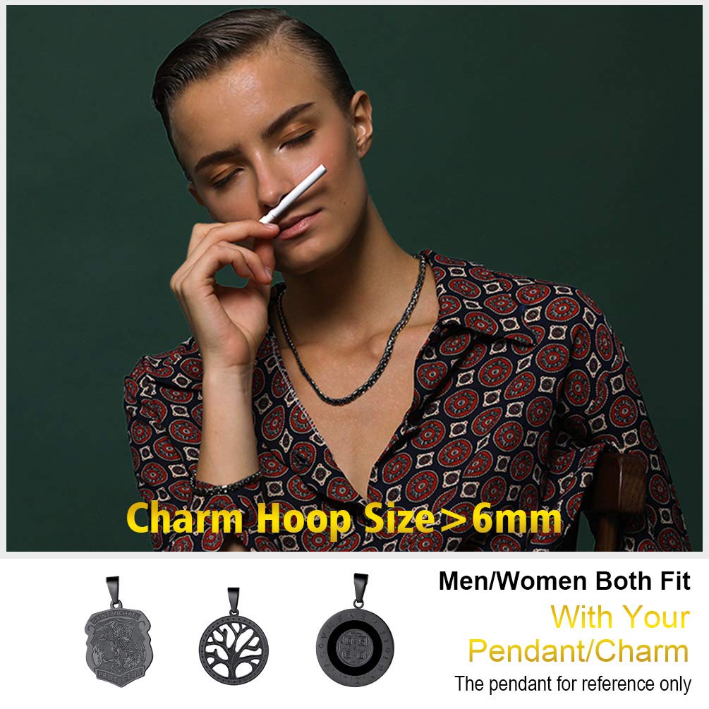 PROSTEEL Uomo Collana Catena Scatola Piatta Grande Robusta Sottile, Larghezza 4 mm 6 mm, Acciaio Inossidabile/Placcato Oro 18K, Stile Hip Hop Punk, Argento Nero Oro, Regalo Perfettto (con Confezione)