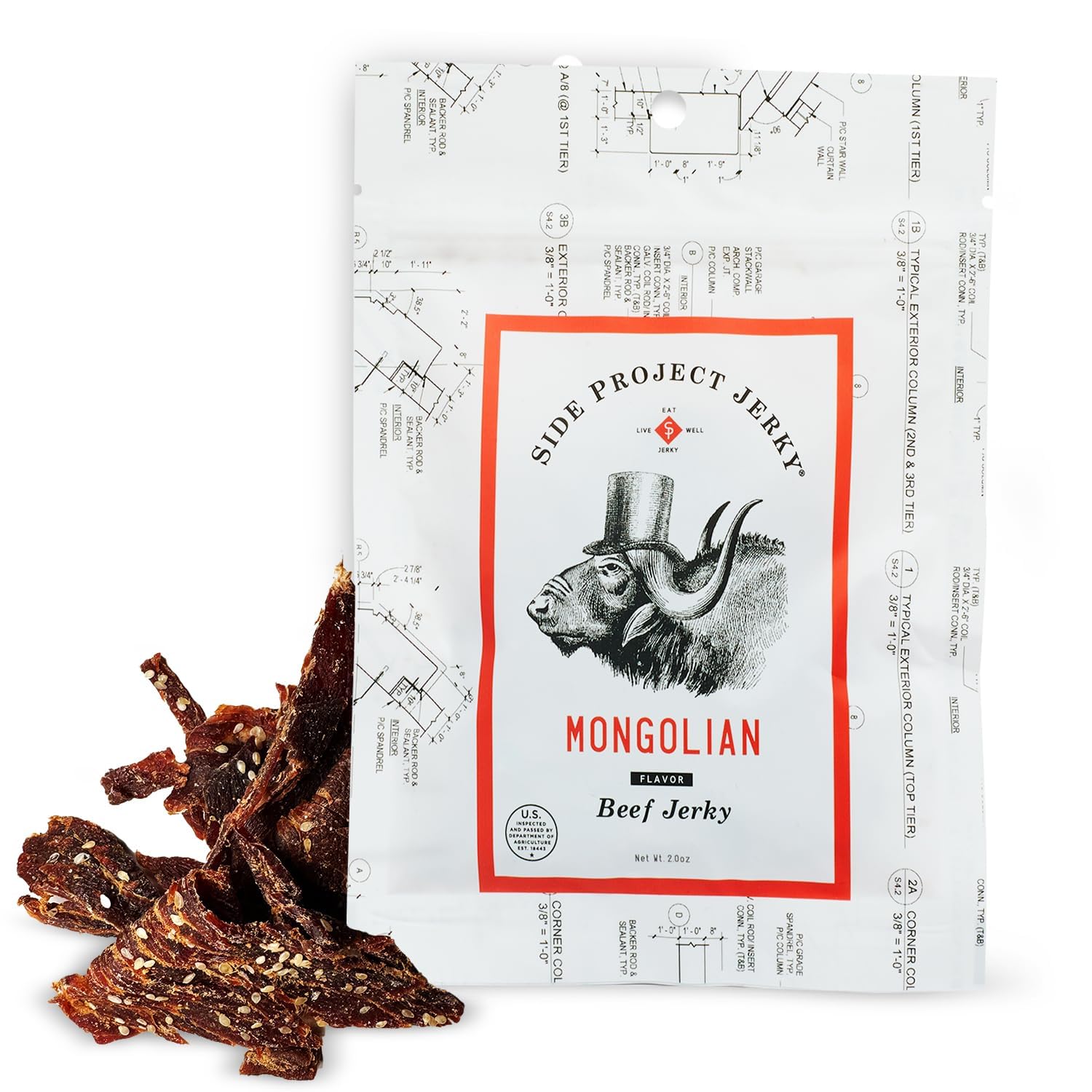 Side Project Jerky Variety Pack - Huli Huli Chicken, Mongolian, Pho Jerky - Hawaiian-Inspired Sweet & Savory Snack - High Protein, Gluten Free, No Added Sugar - Chef Crafted & Small Batch - 3 Pack
