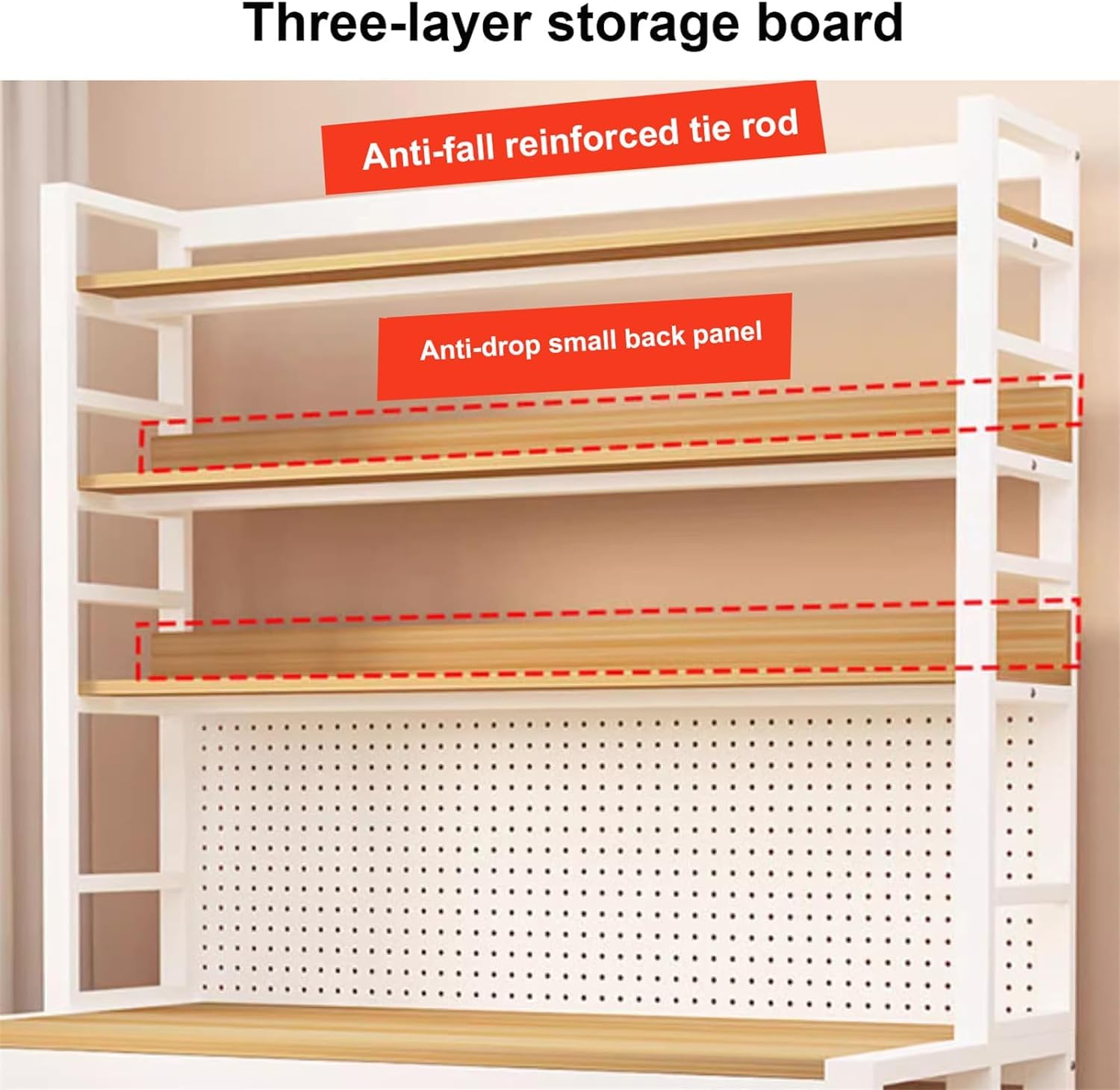 Generico Scrivania Moderna in Stile Industriale con Ripiani e Pannello Forato - Elegante postazione di Lavoro per L'Ufficio Domestico, Ideale per studiare, Scrivere e Lavorare in Modo produttivo.