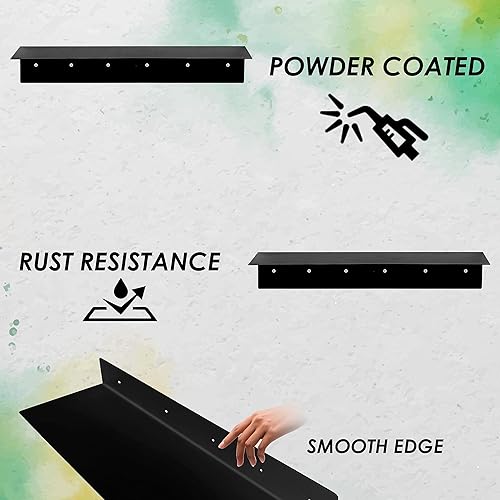 Miniatura 5 de SIMOND STORE Estante flotante para debajo de la TV, estante flotante montado en la pared, consola de TV para reproductores de DVD, consolas de