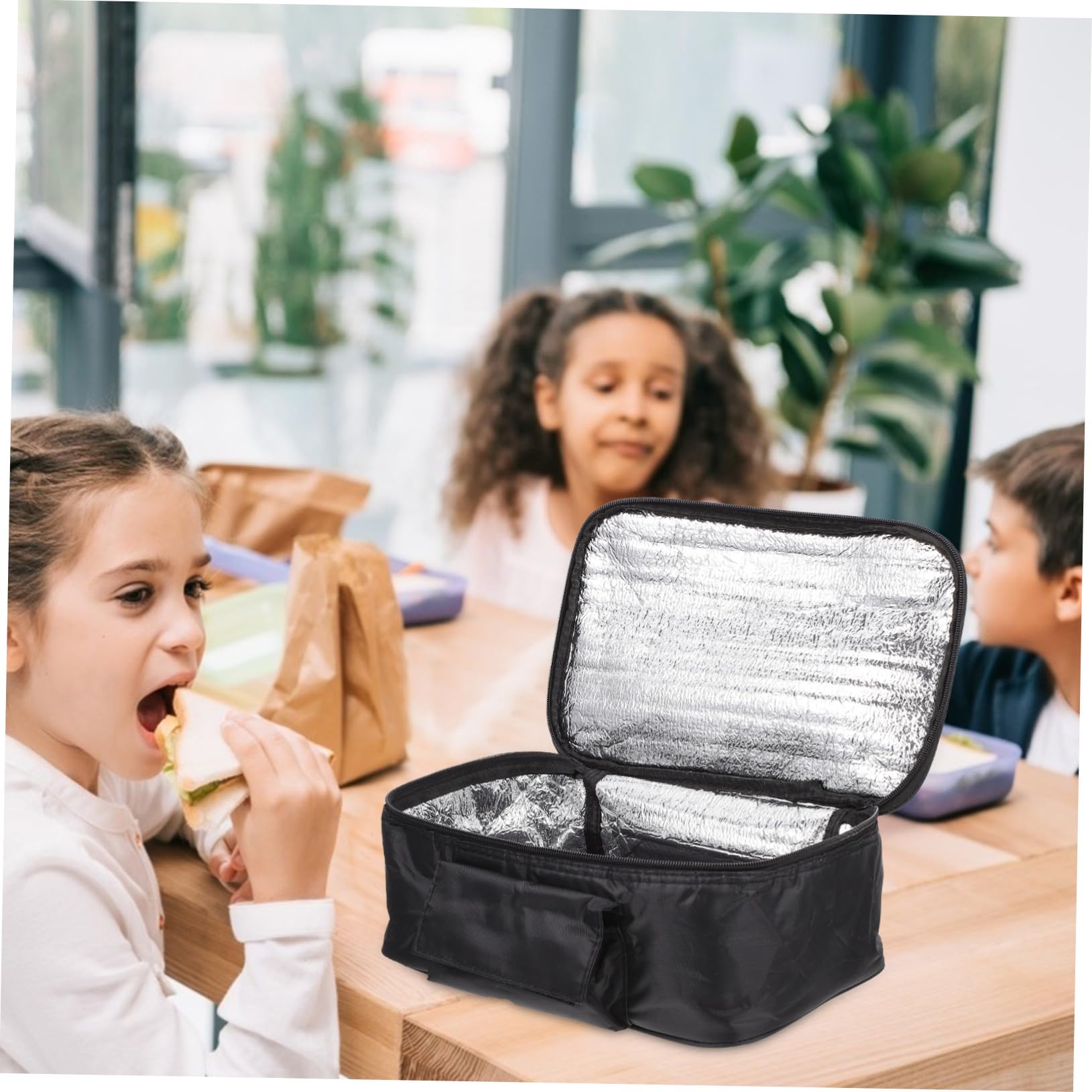 Tasche mit Henkeln, 1 Stück, Schwarz, Warmhaltend für Lunchbox