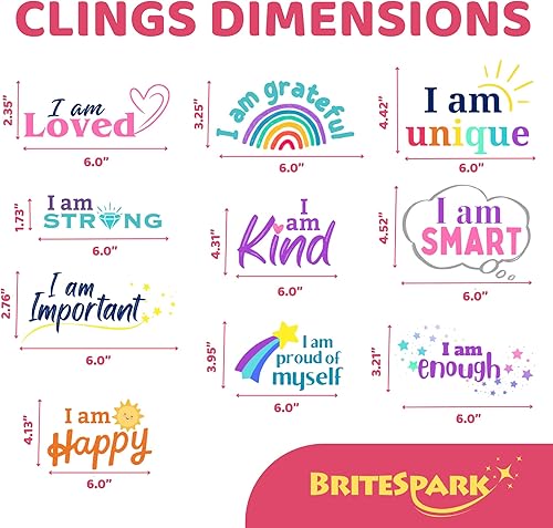 Miniatura 4 de Adhesivo estático de afirmación positiva  Espejo de ventana  Sin adhesivo  Reutilizable  Ideal para profesores, educadores, padres y niños, aumenta