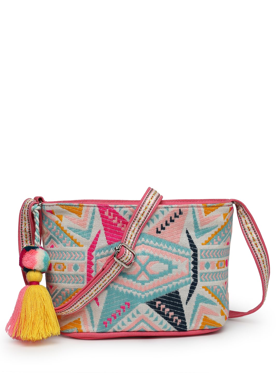 anekaant Boho Ethnic Jacquard Cotton Sling Bag-picture-32