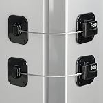 Serrure de réfrigérateur, Verrouillage de réfrigérateur lourd, Verrure combinée pour armoires de réfrigérateurs, tiroirs, verrou de sécurité, installation facile Aucune clé nécessaire (White-2pack)