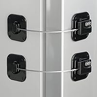 Coipdfty Heavy Duty Refrigerator Lock - Keyless Combination Fridge Lock for Cabinets, Drawers & Safety, Easy Adhesive Install (Black 2-Pack)
