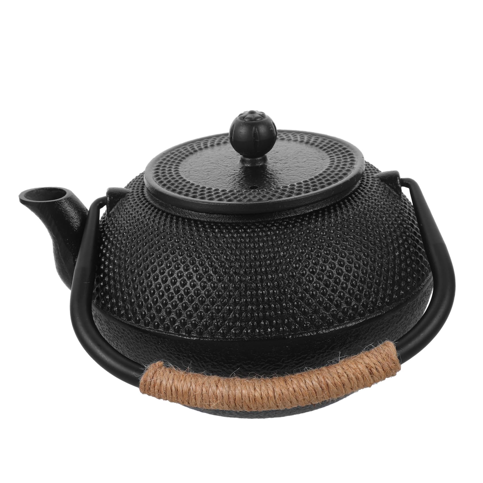 Teiera in Ghisa Giapponese 1, 2l Nera con Infusore e Coperchio | Capacità 1200ml, Ferro con Acciaio Inossidabile, Stile Semplice per Tè e Decorazione Tavola