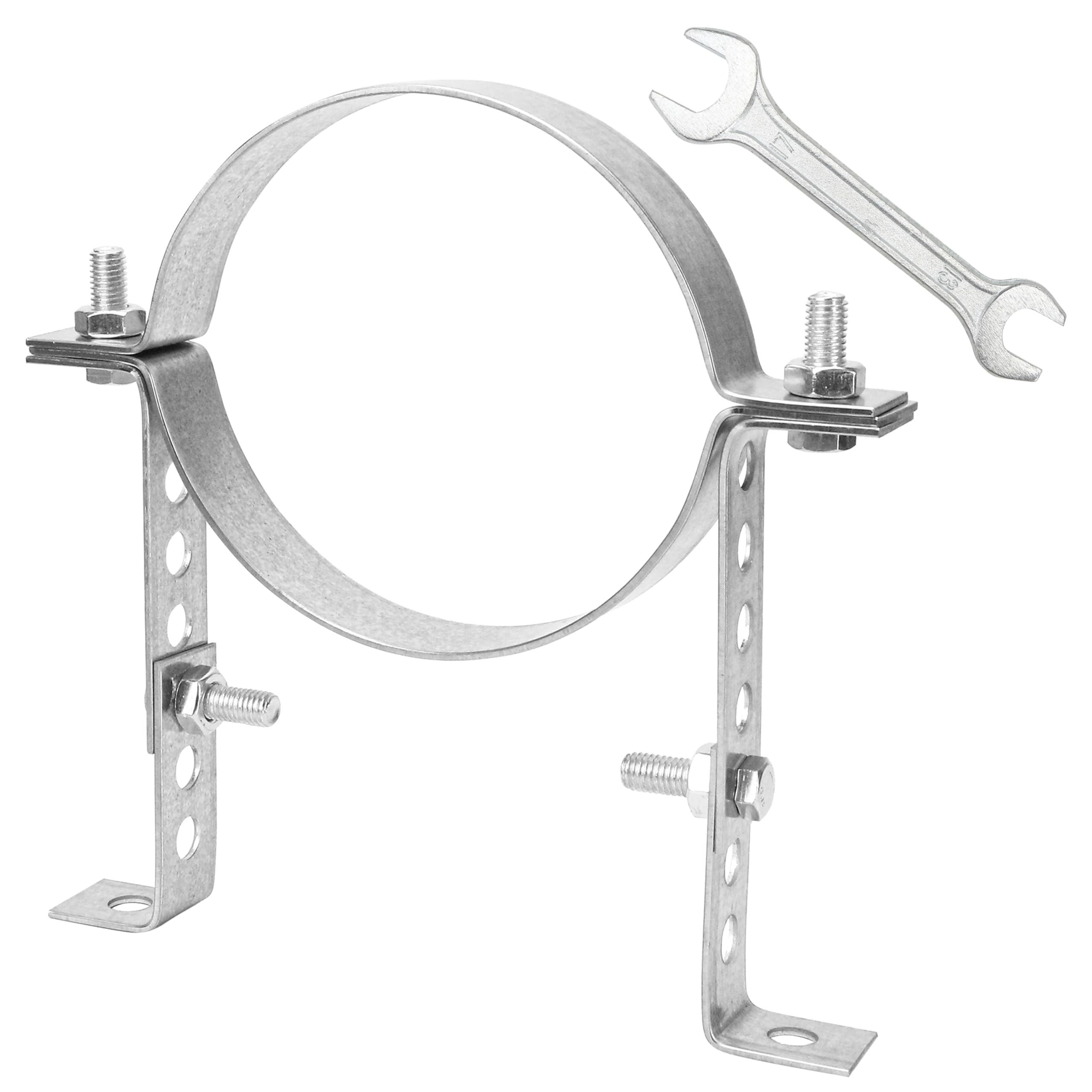 Support de tuyau d'évent réglable en acier robuste pour fixation de cheminée