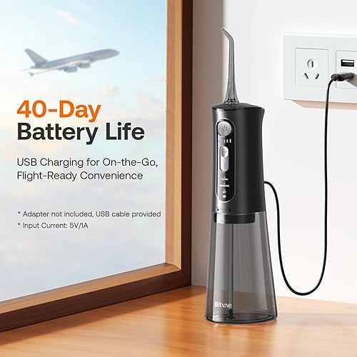 Miniatura 71 de Bitvae Púas de dientes de agua para irrigador dental portátil, irrigador oral portátil inalámbrico, potente y recargable, cuidado de apoyo, IPX7