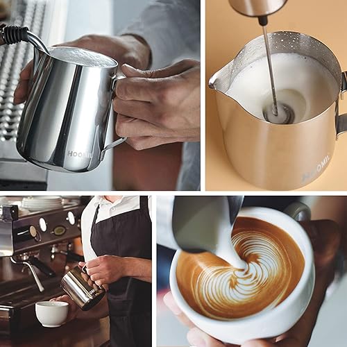 Miniatura 5 de HOOMIL Jarra para Espumar Leche, Jarra de Vaporización de Acero Inoxidable 12oz20oz32oz Taza Jarra Espumadora de Leche Barista para Máquina de