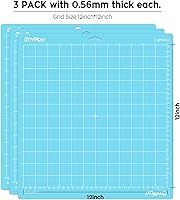 Vista 6 de HTVRONT Tapete de corte de agarre ligero, paquete de 3 alfombrillas de corte de 12 x 12 pulgadas, compatibles con Cricut Maker 4/Maker