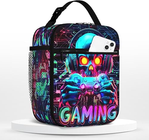 Miniatura 10 de Lonchera con aislamiento para videojuegos, para niños, para niños, escuela, trabajo, oficina, viajes, picnic, senderismo, playa, lonchera JUEGO DE