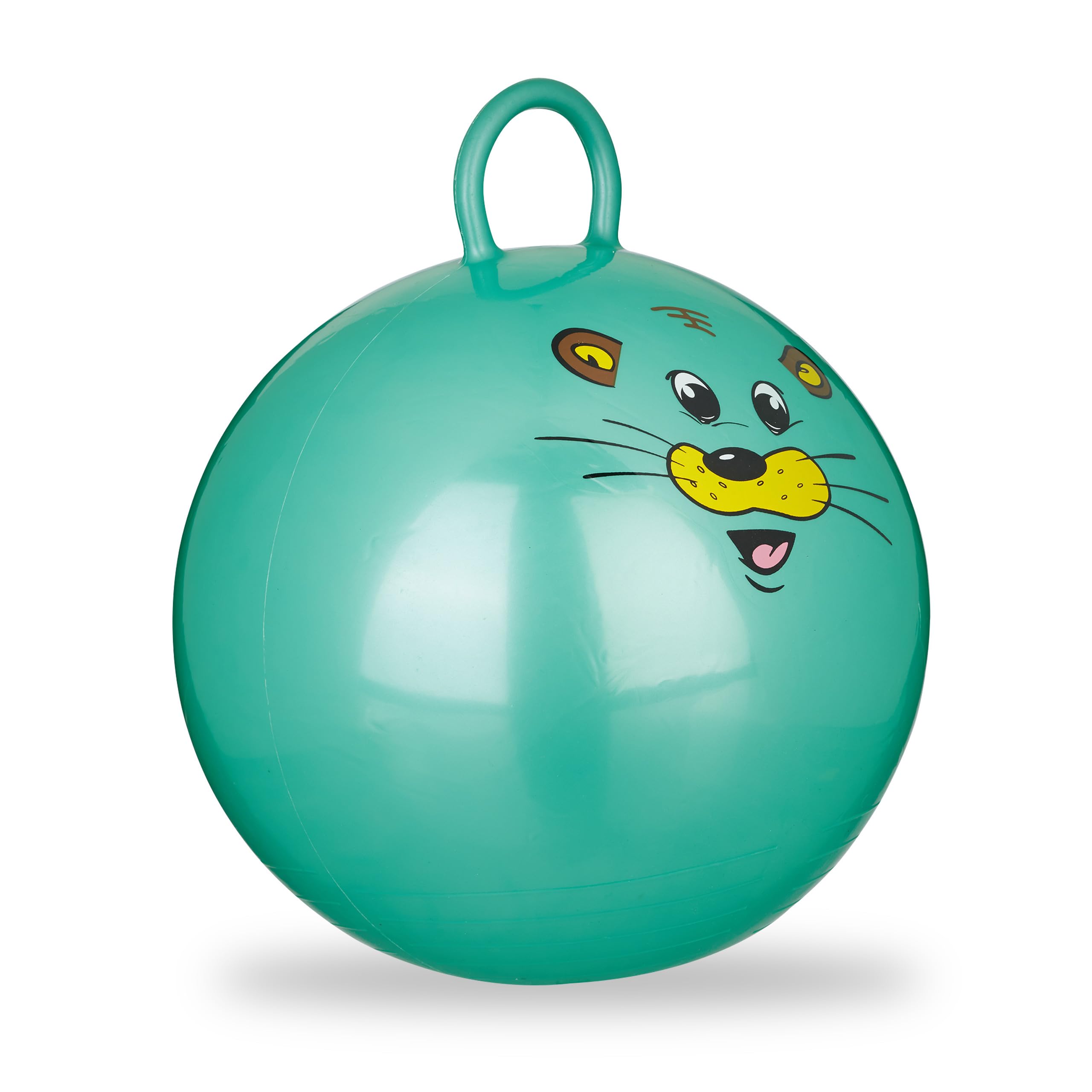Relaxdays 10 Bolas Saltarina para Niños, Pelotas Saltar Animales, Balones Infantiles, 45 cm Diámetro, PVC, Verde