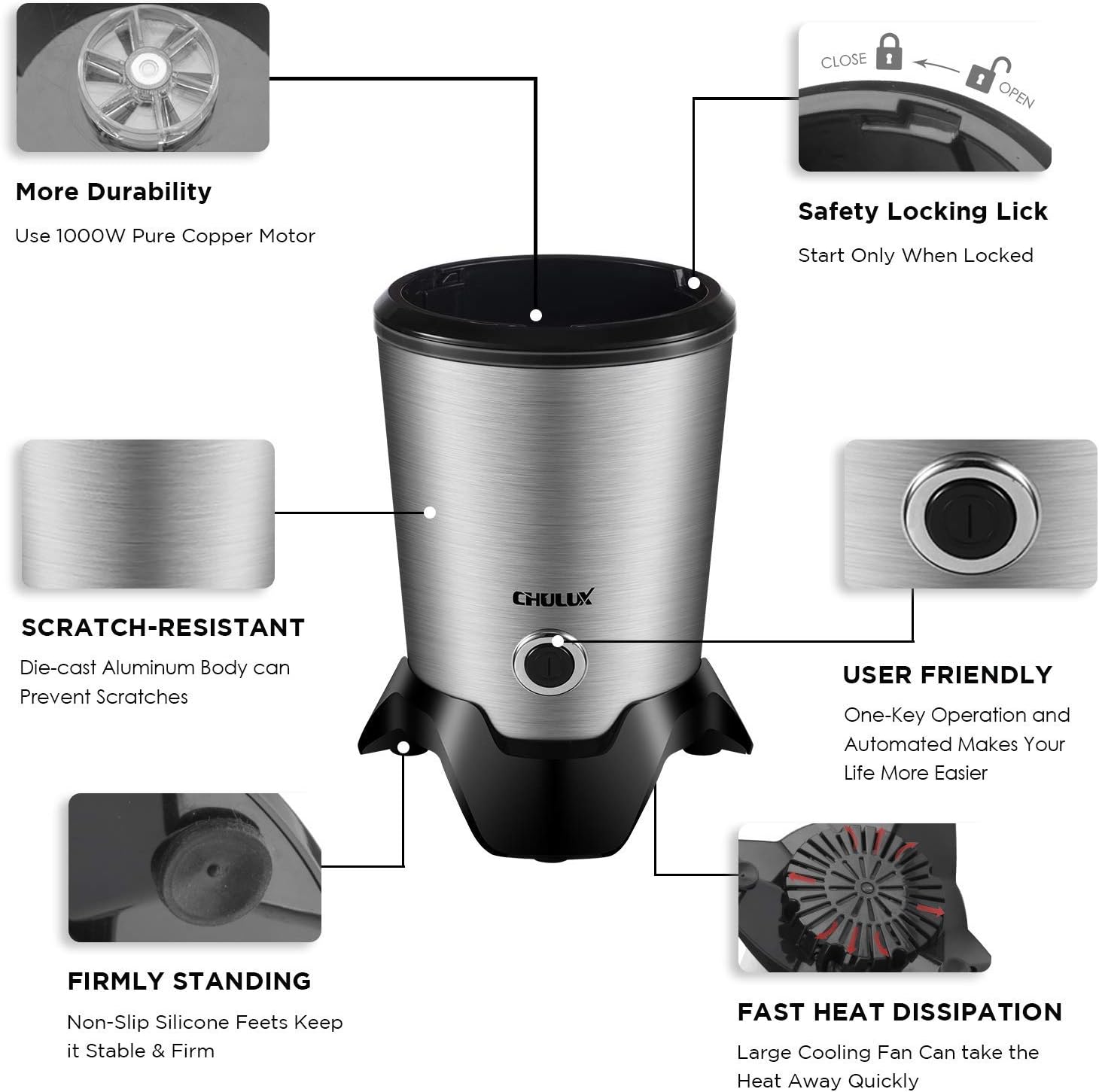 Hottest Sale CHULUX 1000 Watt High Speed Bullet Blender for Shakes and Smoothies Countertop Kitchen Blender for Frozen Fruit & Veggies Capacity with 35OZ & 15OZ Two Blending Cups and One 20OZ Travel Bottle Promo Discount Up To 70% Off CHULUX 1000 Watt High Speed Bullet Blender for Shakes and Smoothies Countertop Kitchen Blender for Frozen Fruit & Veggies Capacity with 35OZ & 15OZ Two Blending Cups and One 20OZ Travel Bottle