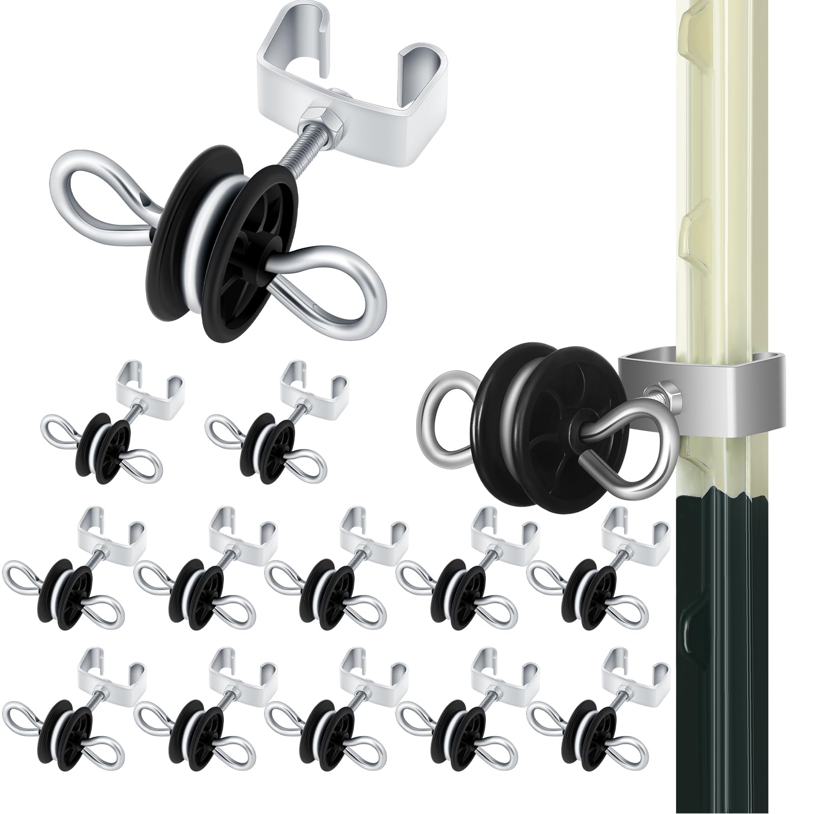 Gisafai 12 Pcs Electric Fence Gate Handles T Post Gate Handle Anchors