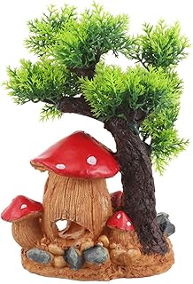 Ipetboom Esconderijo De Répteis Decoração De Tanque De Répteis Decorações De Cogumelo Répteis De Resina Abrigo Adorno Tartaruga Casa Escondida Esconderijo De Resina Caverna Lagarto Pequeno