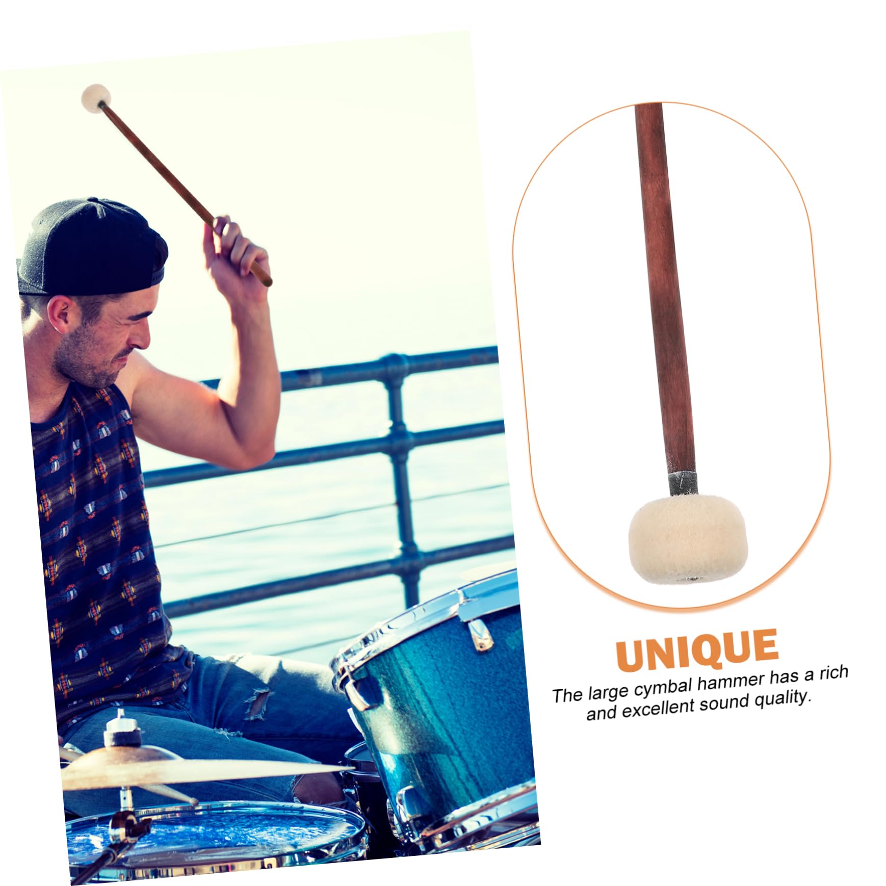 ibasenice 10stücke Holzgriff Schlagzeug Mallet Filzkopf Percussion Drumsticks Für Übung Und Tuning Für Marschtrommeln Und Bassdrums Robust Und Langlebig
