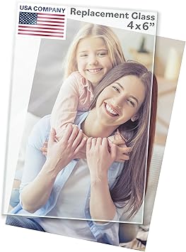 FrameStarr - 4x6 Glass - Crystal Clear, 2 Pack - Replacement Glass for 4 x 6 Picture Frames - Real Cover Sheets