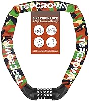 Vista 22 de Candado de Cadena para Bicicleta de 3.2 Pies de Largo, Alta Seguridad, Resistente, Antirrobo, Cerradura de Bicicleta con Combinación de 5 Dígitos