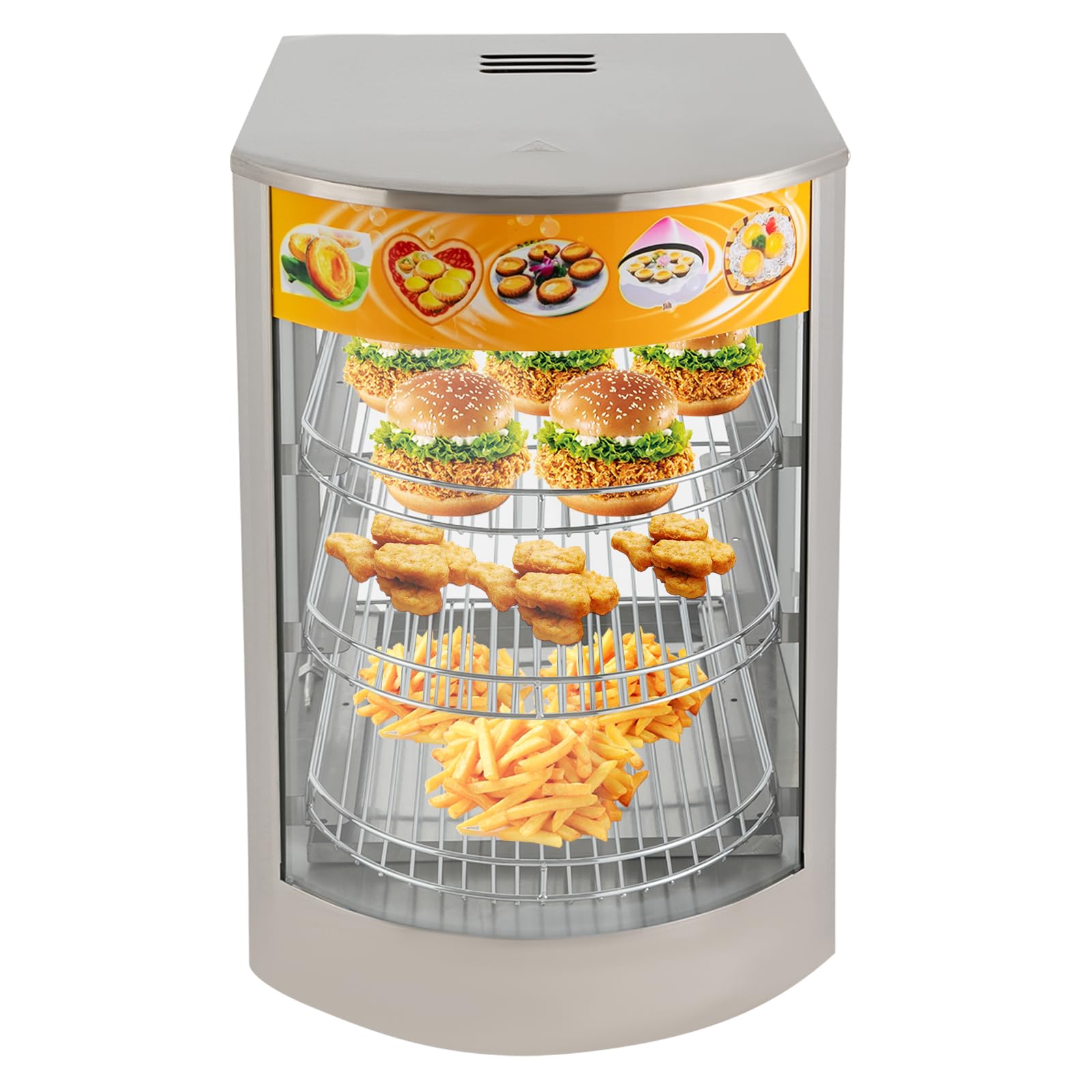 Commerciale Catering - Vetrina riscaldata calda per con 3 griglie in acciaio inox 220 V 800 W