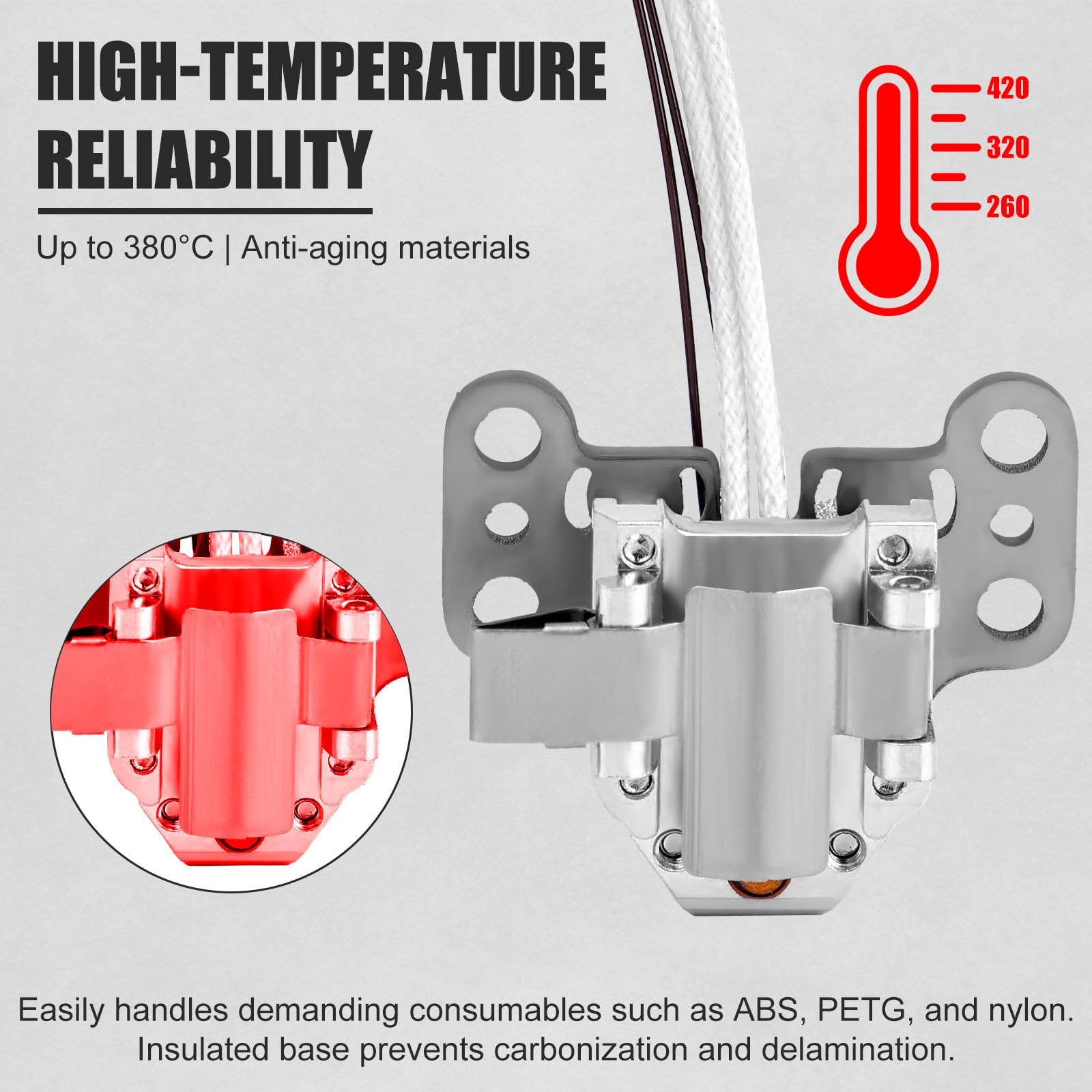 Kit Assemblaggio Riscaldamento Hotend per Flashforge AD5X, Sostituzione Completa con Riscaldatore Ceramico Sensore Termistore Clip Metallica & 4 Viti per AD5X 3D Stampante Estrusore Accessori