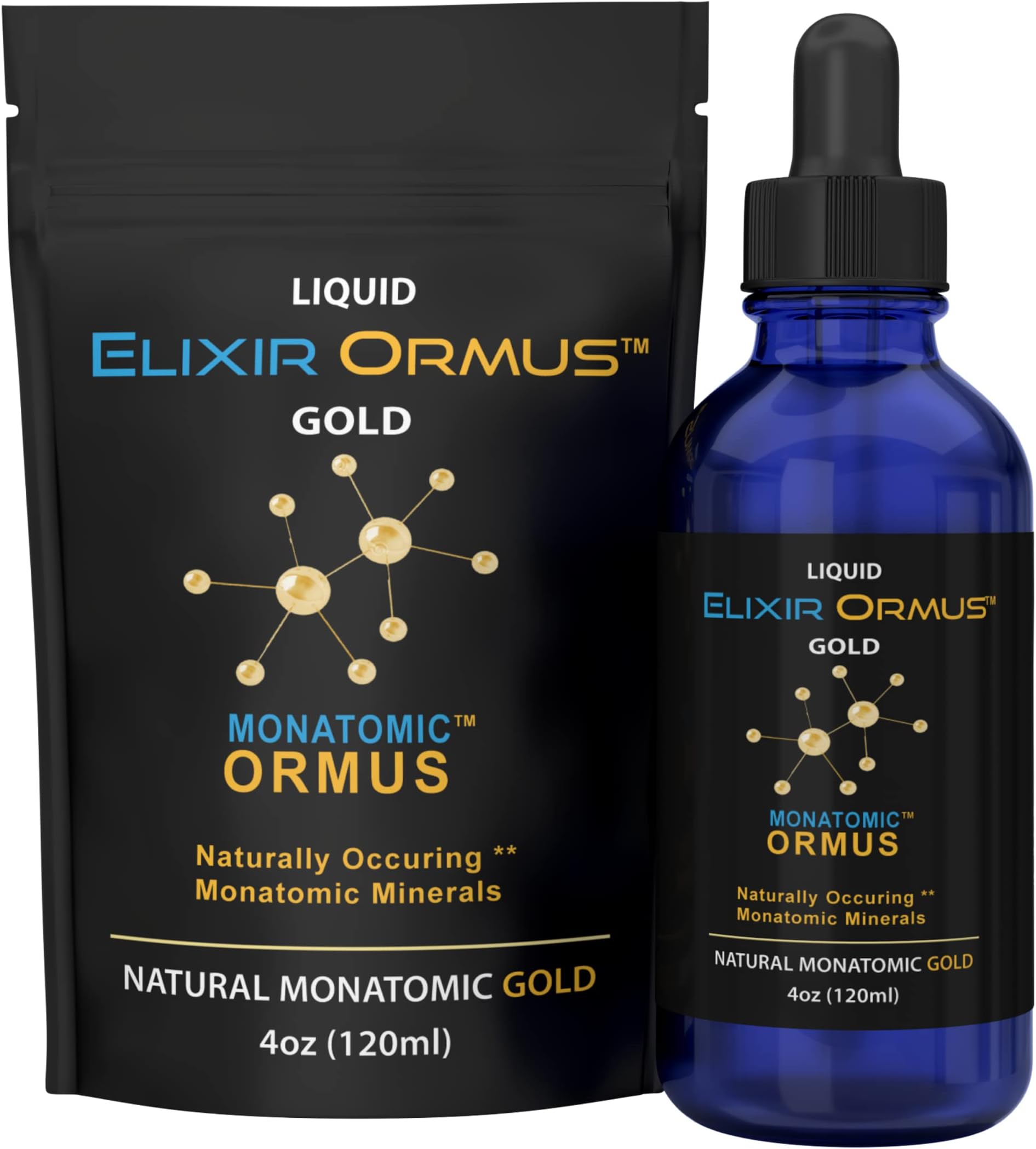 Elixir ORMUS - 4oz - Monoatomic Gold - Manna, Memory AID, Energetically, Monatomic White Powder Gold, Vitality - Gold, Platinum