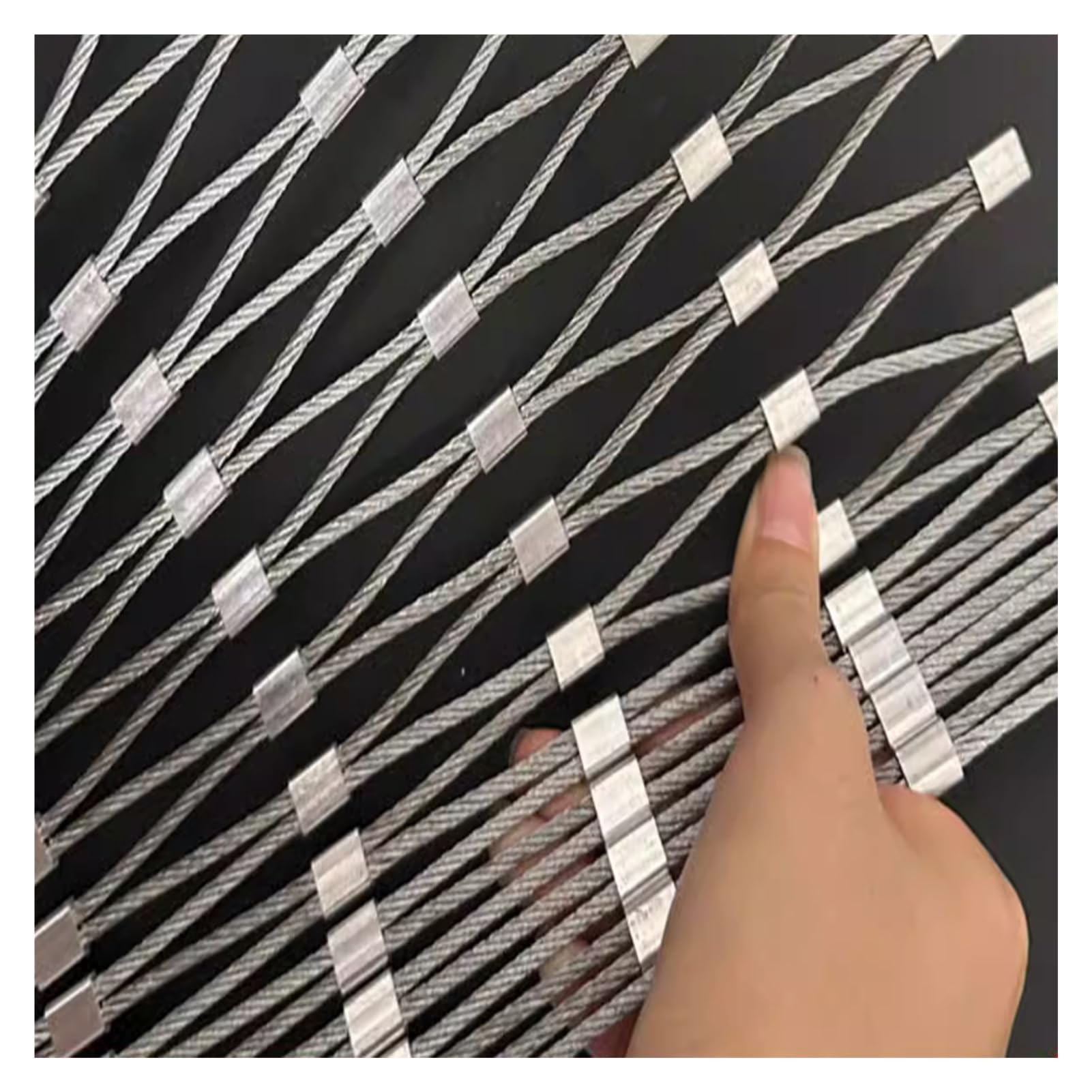 Malla de Cuerda de Acero Inoxidable Flexible, Malla de Jardín 10cm/2mm Red Duradera para Cercado de Ciervos, Red de Seguridad para Balcón para Balcón Granja ( Color : Silver-2mm , Size : 3x8m/9.8x26.2