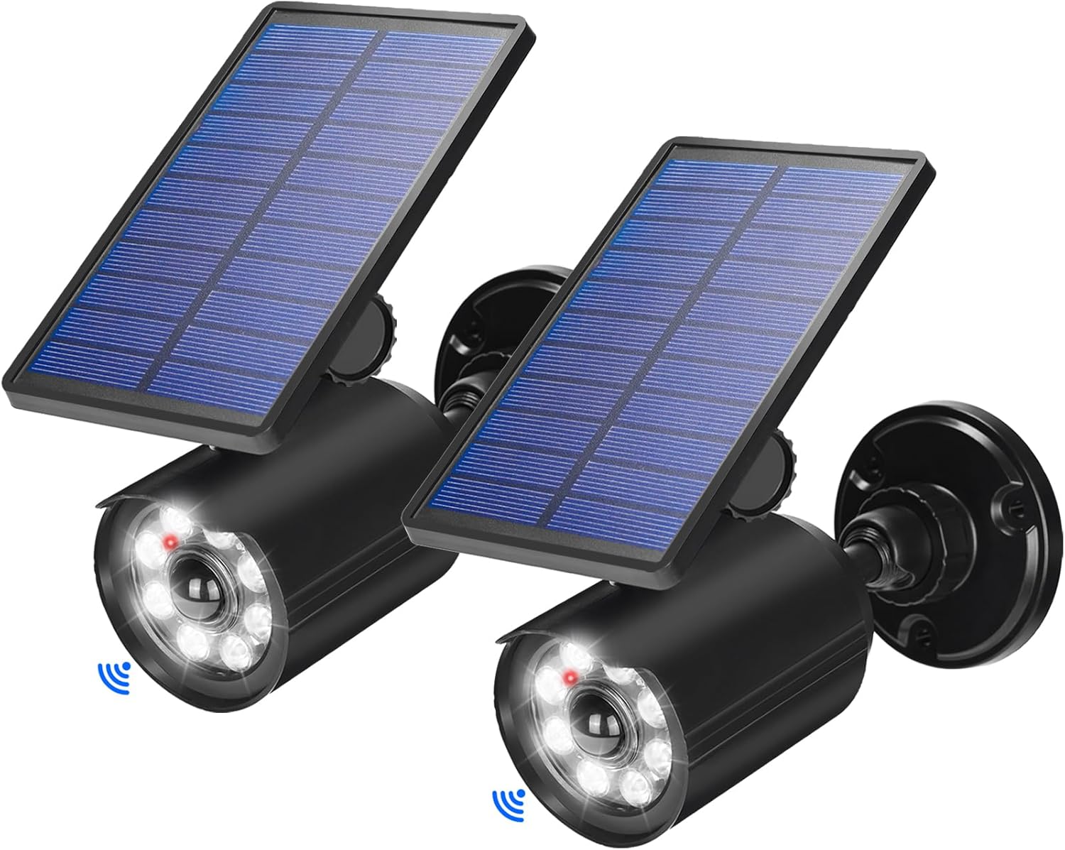 Photo voltaic Lights Outside Movement Sensor Flood Lights 2000LM IP67 Waterproof Safety Spot Lights for Yard Backyard Patio 2 Pack