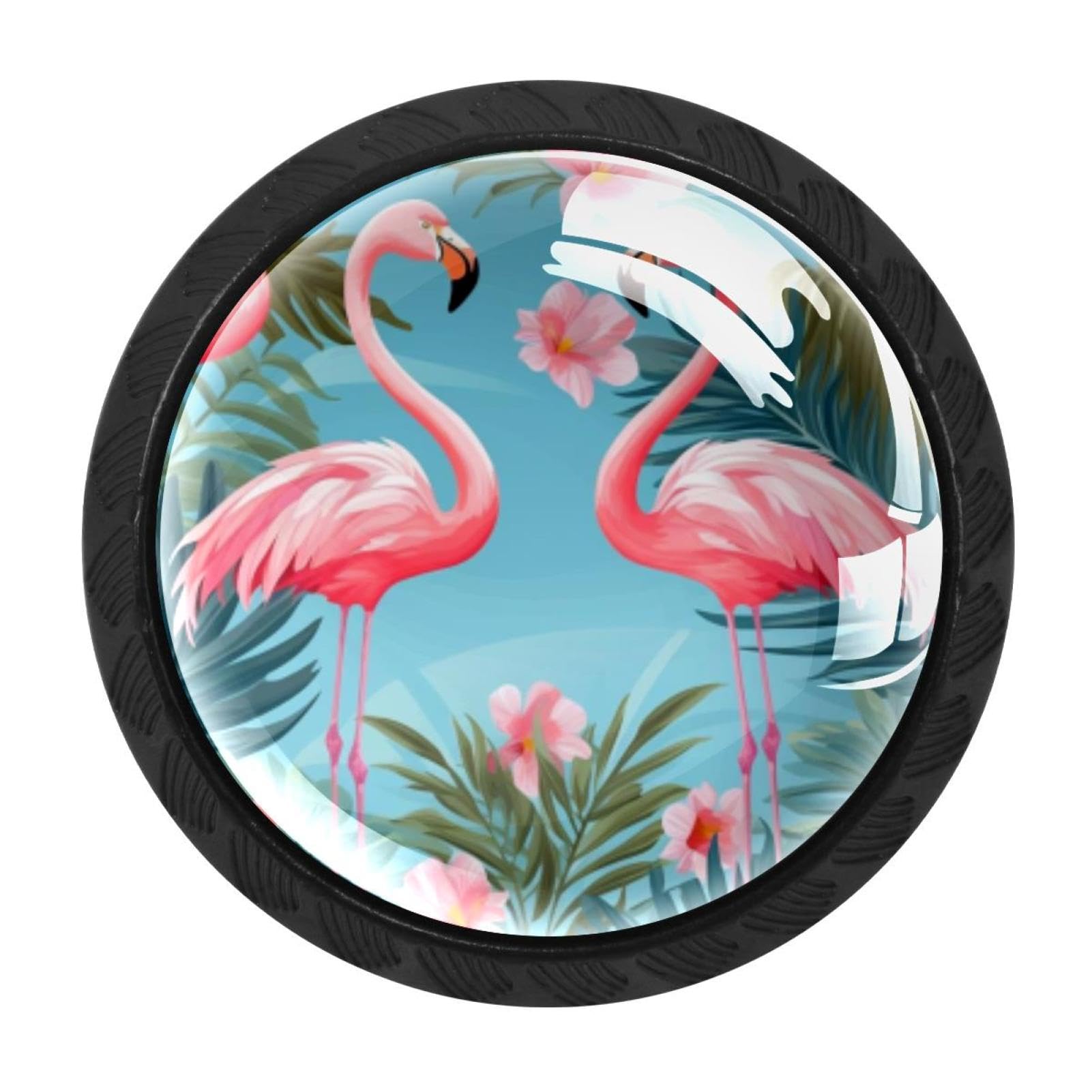Chenzzzz Multicolored 06 Flamingo Rainforest Drawer Knobs Pull Handle Crystal Glass Circle Shape Cabinet Drawer Pulls Cupboard Knobs With Screws For Kitchen Cupboard Dresser Wardrobe Etc