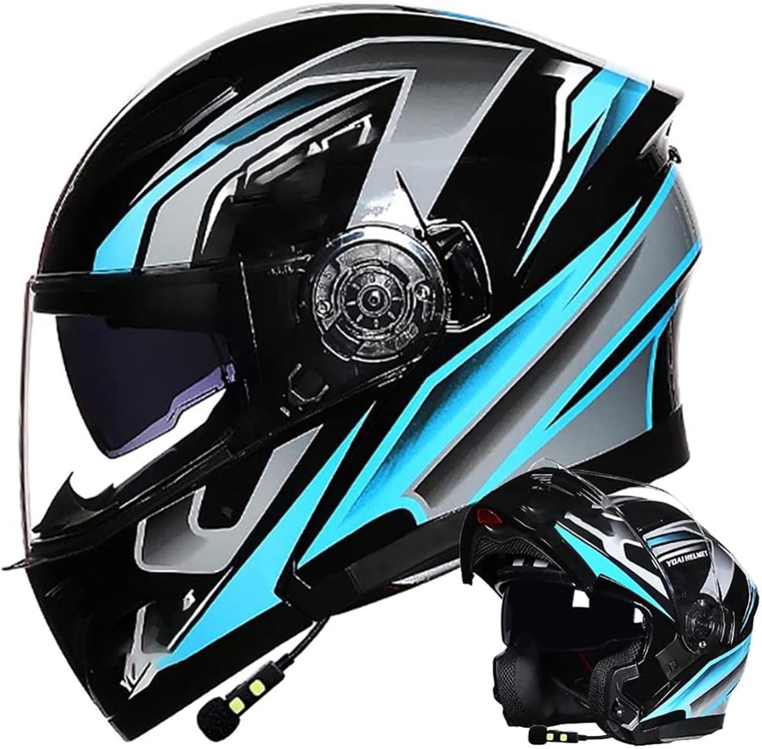 Amazon.es: Casque de Moto Casque modulable Avec Bluetooth - Casque de Moto modulable Homme 