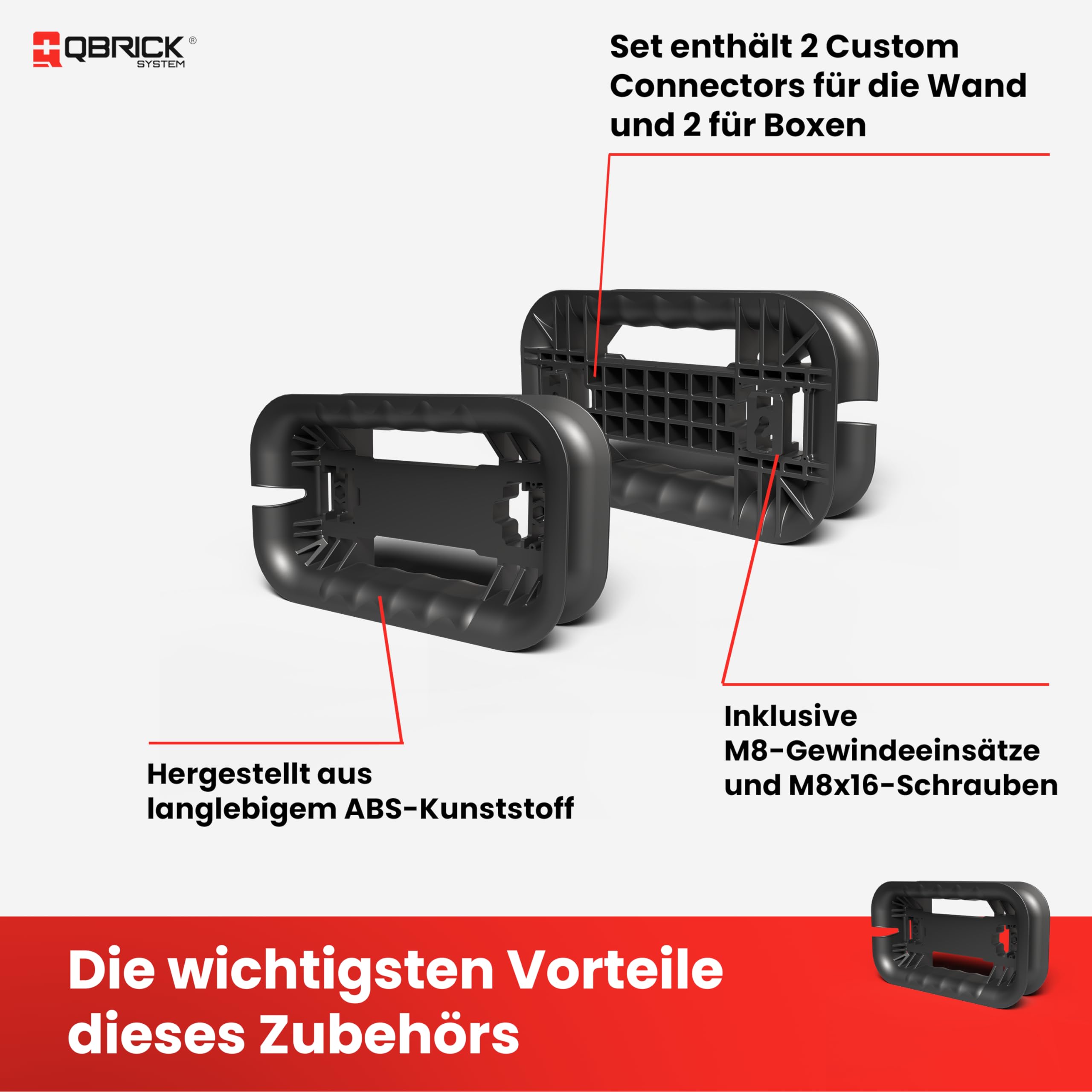 Qbrick System Kabelaufwickler Custom Cable Winder Set Kabel Organiser für Werkzeugkisten Werkzeugkoffer Zubehör Modular