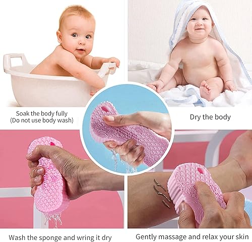 Miniatura 7 de Esponja de baño exfoliante súper suave, exfoliante reutilizable, removedor de piel muerta, esponja de baño suave para el cuerpo, esponja suave y