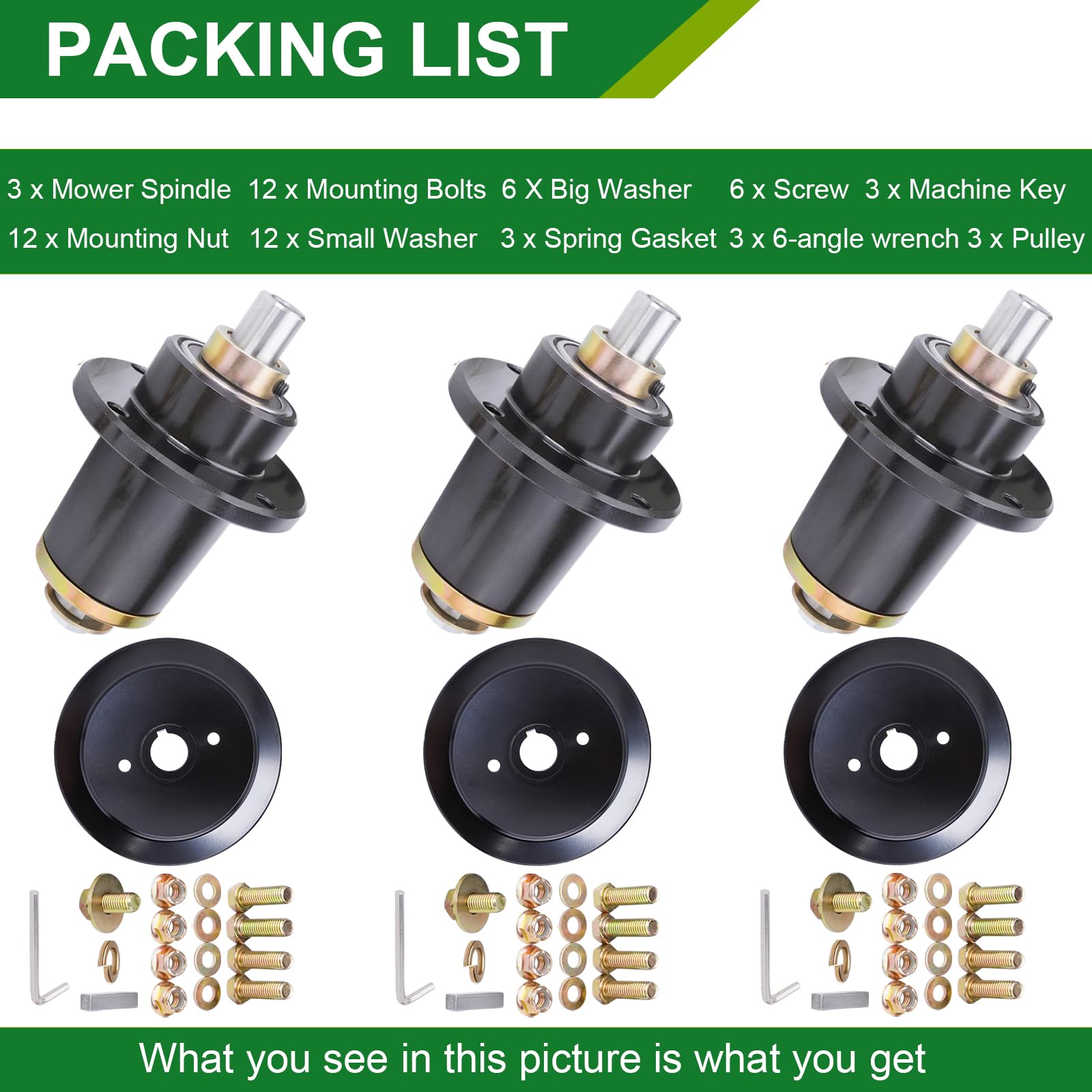 037-6015-00 037-6015-50 Husillo 033-6004-00 033 6004 00 033600400 polea compatible con Bad Boy ZT Elite, ZT Elite Limited, Maverick 15 0.95 pulgadas Cubiertas (paquete de 3)