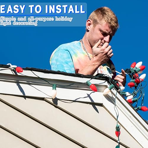 Miniatura 6 de Clips de luz de Navidad multiusos, clips de luz navideños para luces C7 y mini, clips de luz de vacaciones para interiores y exteriores, paquete de