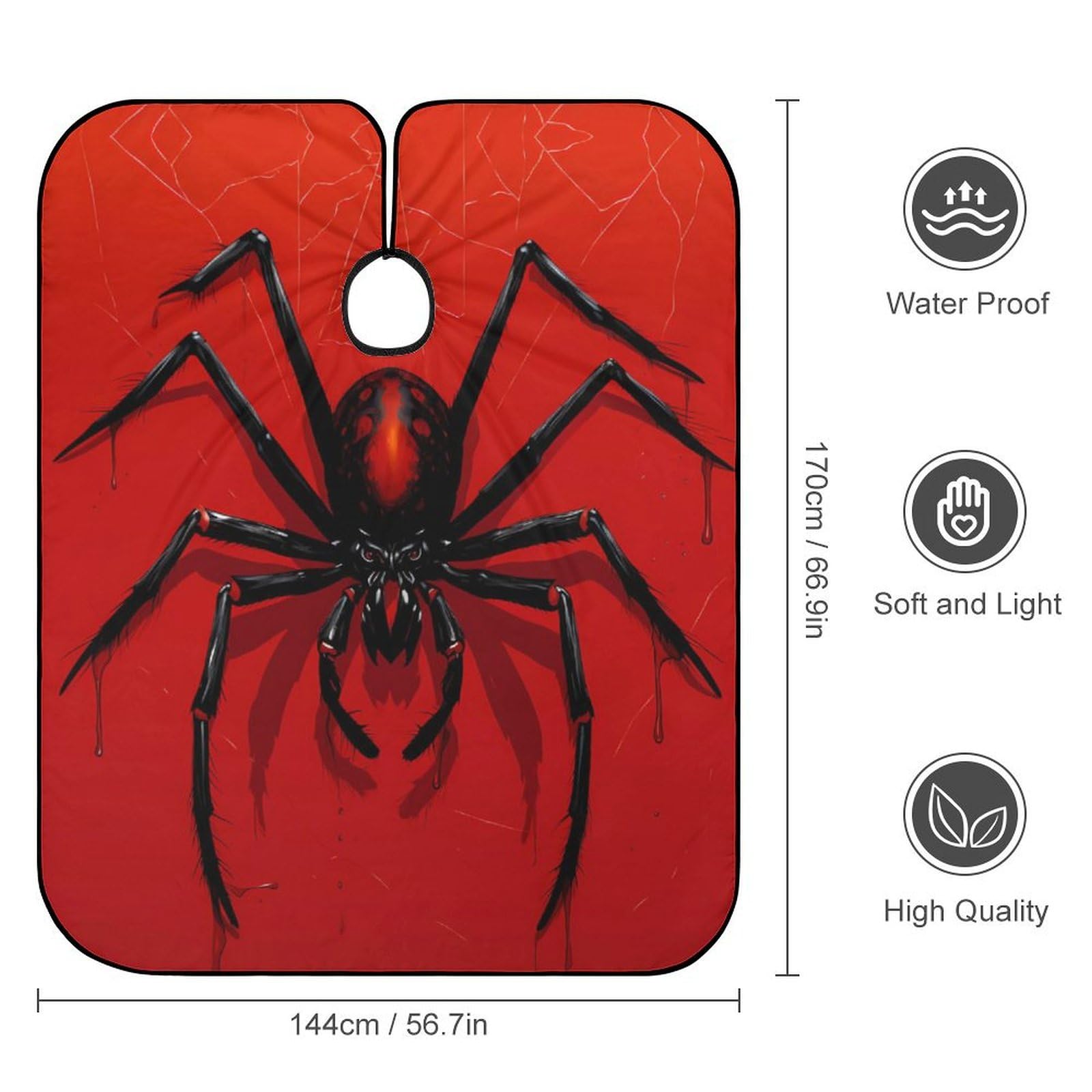 Spider Animal Professional Hair Cutting Cape Apron Salon Haircut Barber Hairdressing with Snap Closure