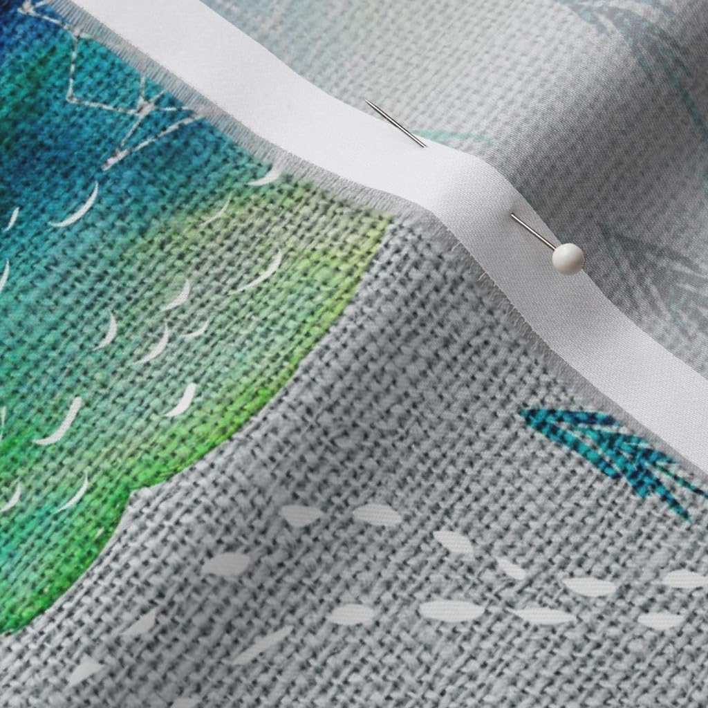 Spoonflower Fabric - Bear Moose Fox Forest Lake Mountain Printed on Organic Cotton Sateen Fabric by The Yard - Sewing Quilting Apparel Home Decor