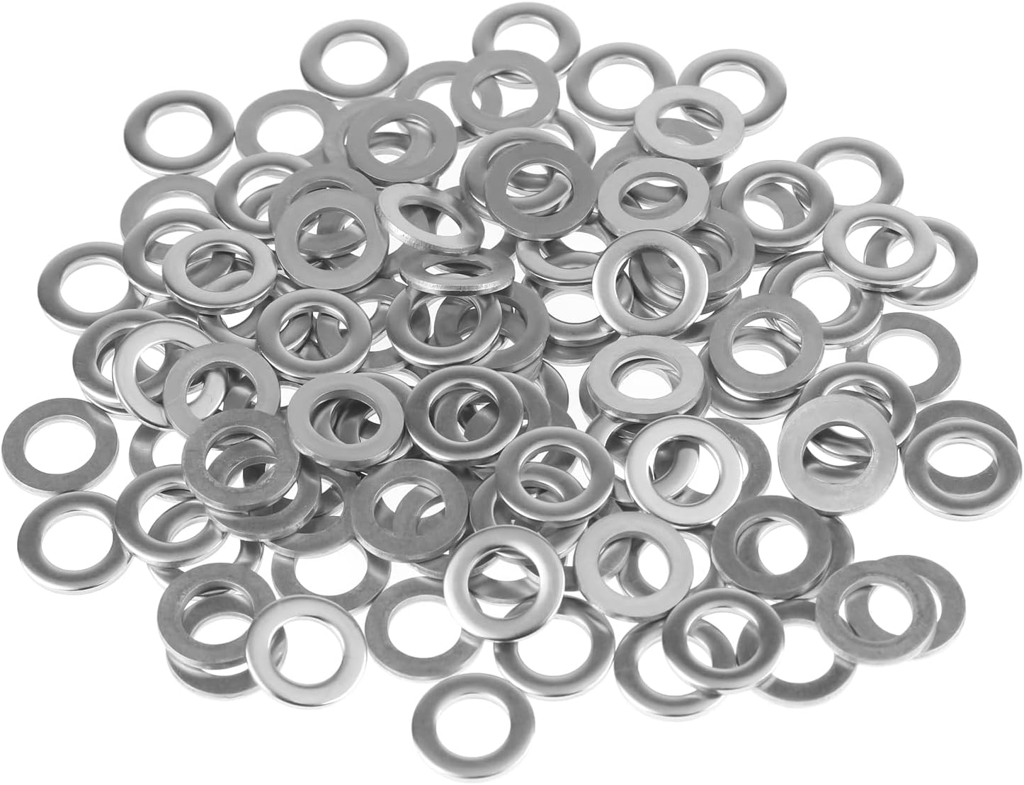 100 Pieces 1/4" Stainless Flat Washers, 1/2" Outside Diameter, 0.055" Thickness, 18-8 (304) Stainless Steel Washers, Metal Washers, Flat Washers for Bolts Screws