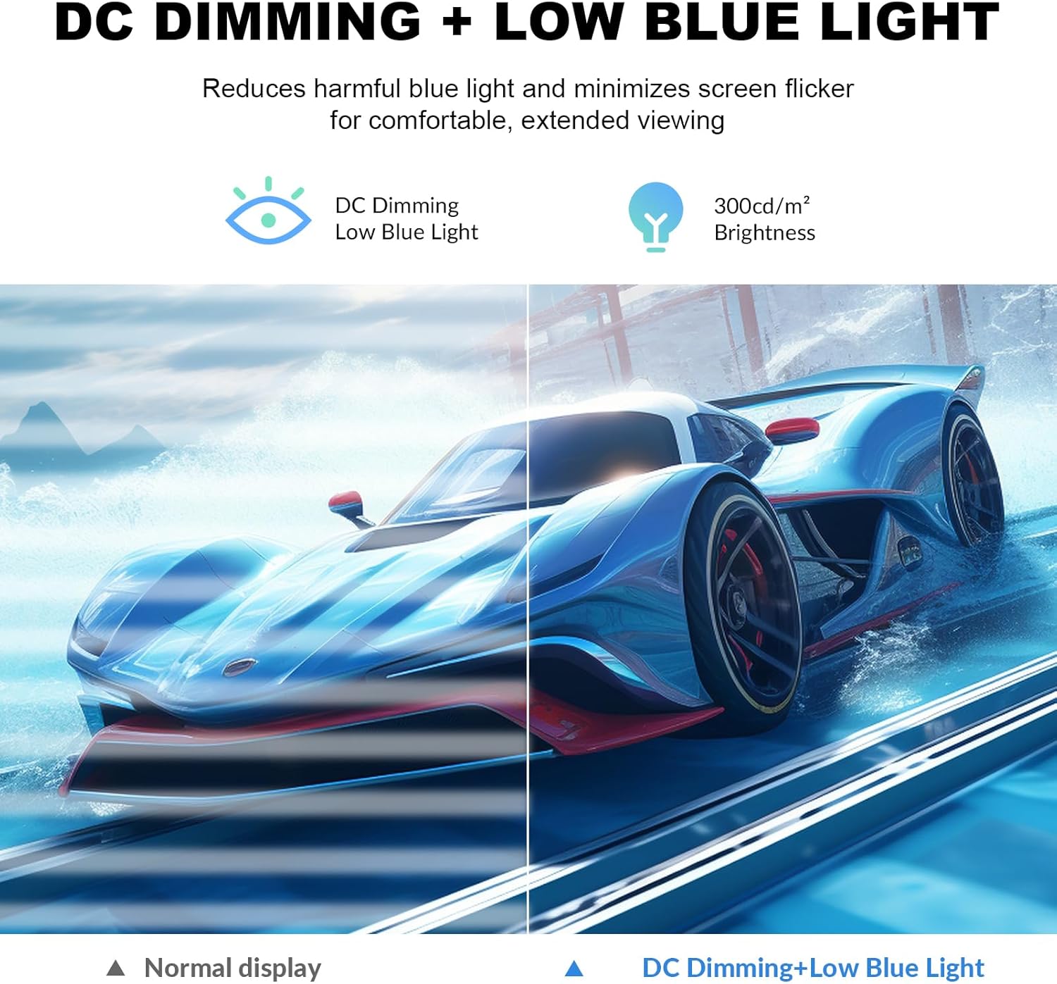 ZZA 32" Monitor | 4K UHD 3840x2160, IPS Panel, 60Hz, Adaptive Sync, 100% sRGB, Back Breathing Light,Blue Light Filter, VESA Mountable 75x75mm