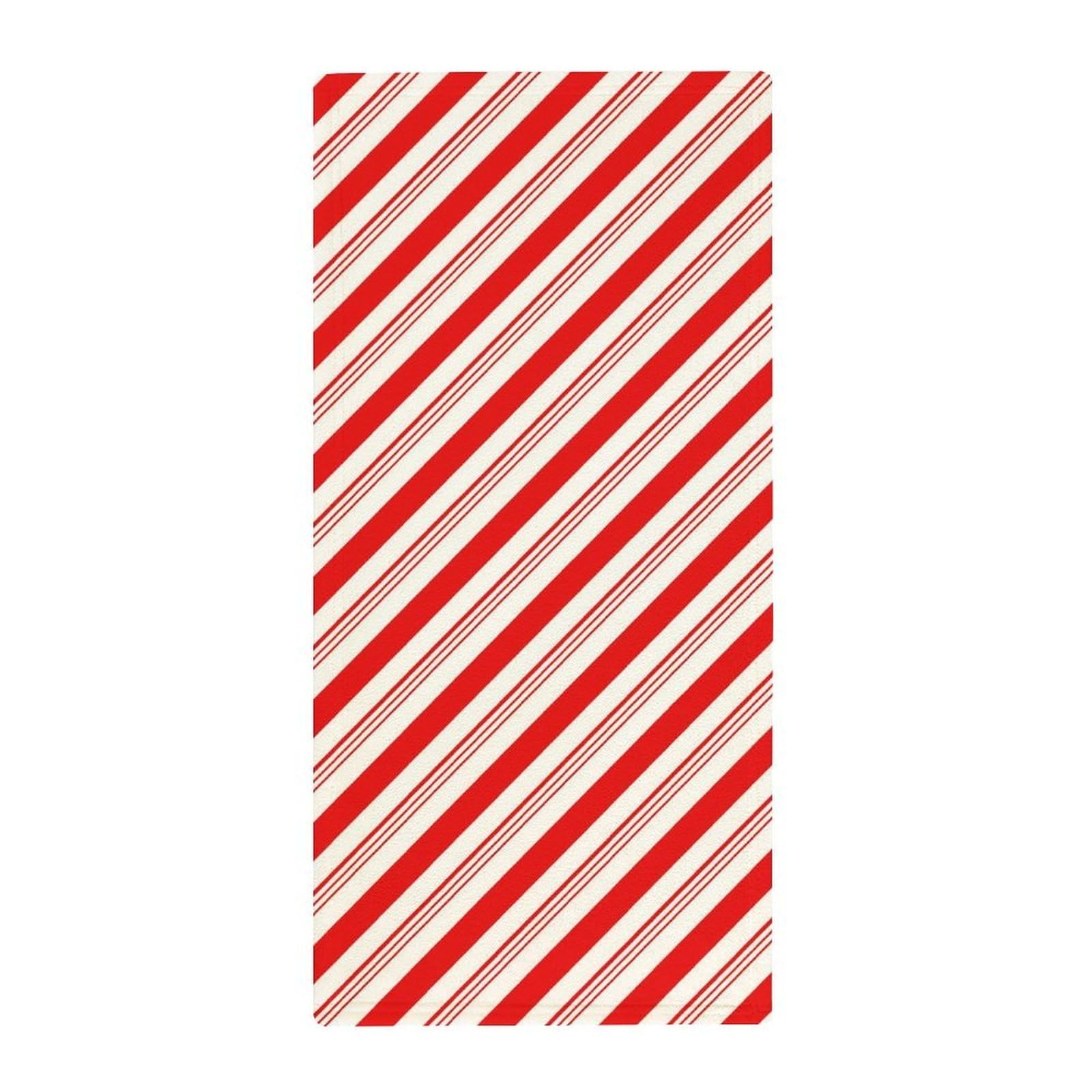 Anceky Compact Travel Bath Towels, Christmas Red Candy Cane Stripes Quick-Dry Absorbent Towels for Gym, Camp & Fitness Enthusiasts