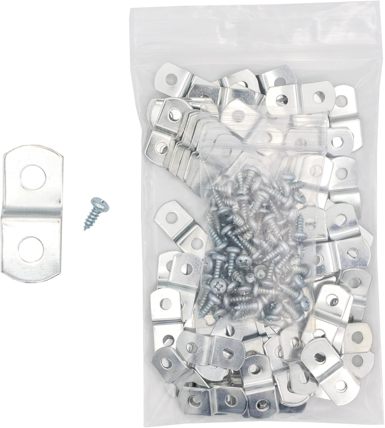 1/8 Depth - Offset Mounting Canvas Z Clips for Picture Framing - #6 X 3/8 Pan-Head Screws Included - Hundred (100)